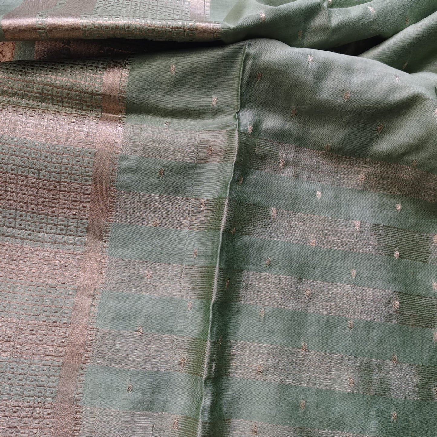 Blended Tussar Silk-Sage Green