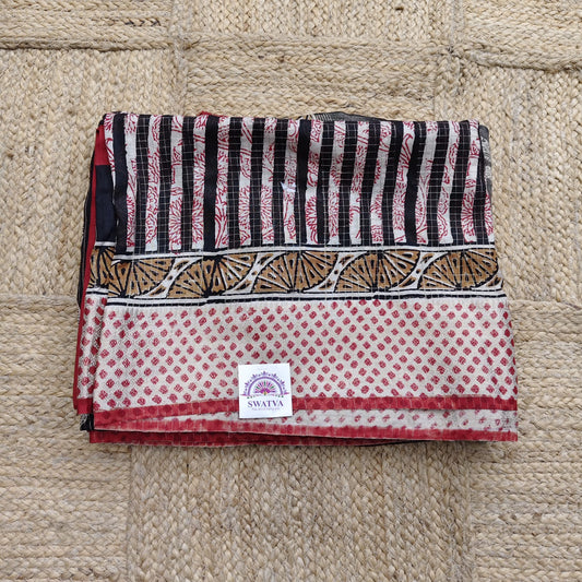 Russian Silk Block Print-Red 2