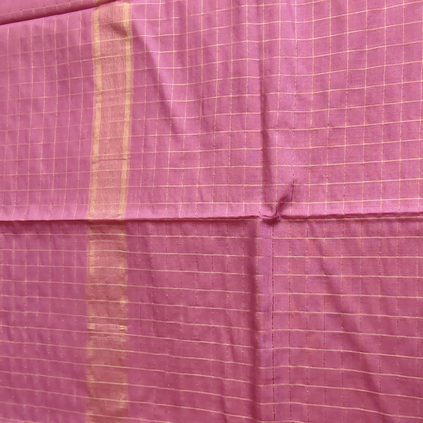 Maheshwari Silk- Zari Checks, Mauve
