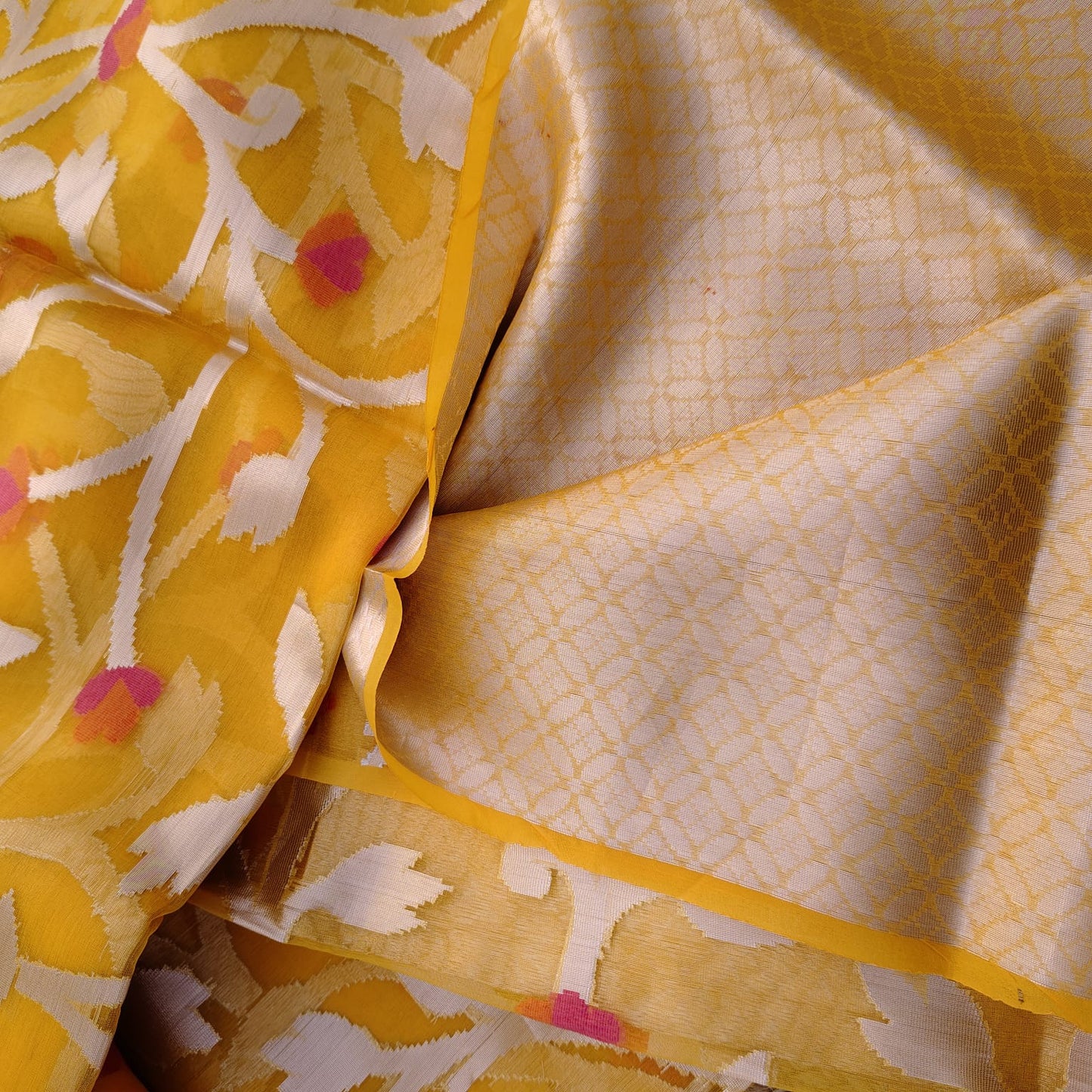 Organza Muslin Jamdani- Golden Yellow