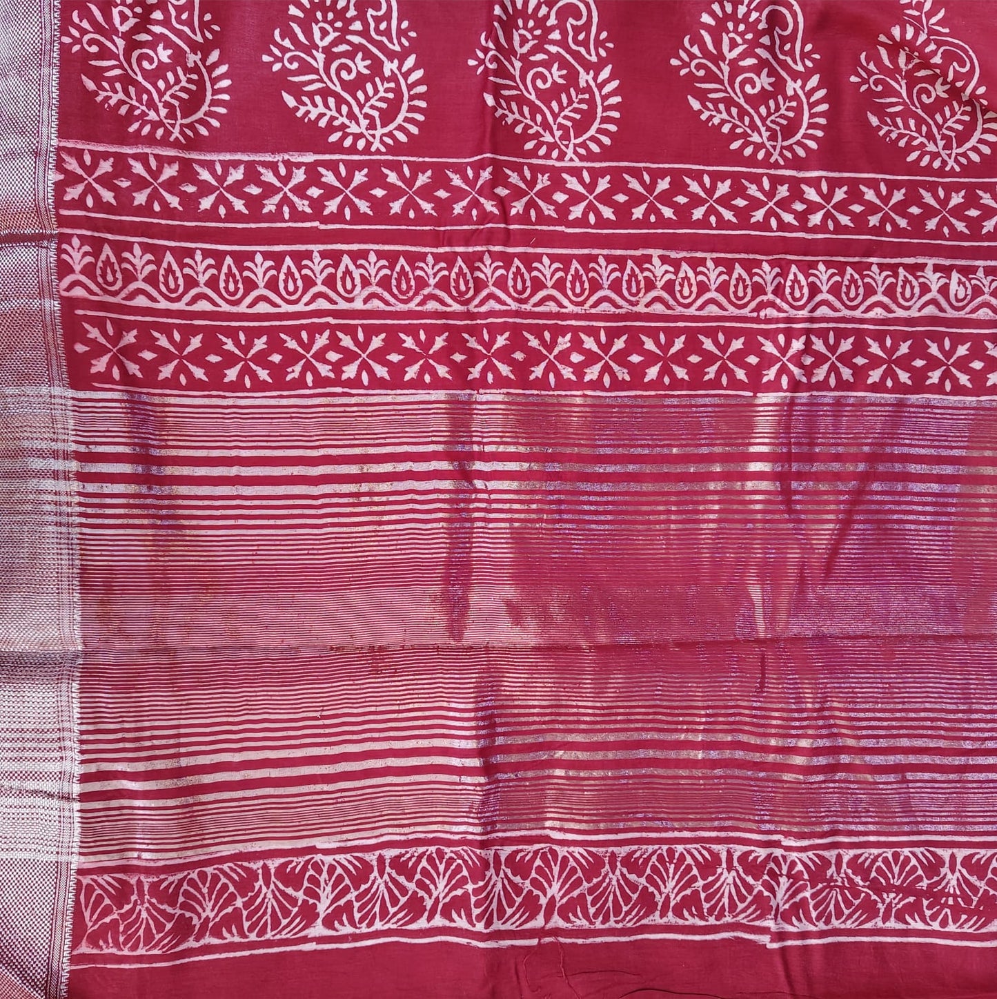 Block Print Silk, Red