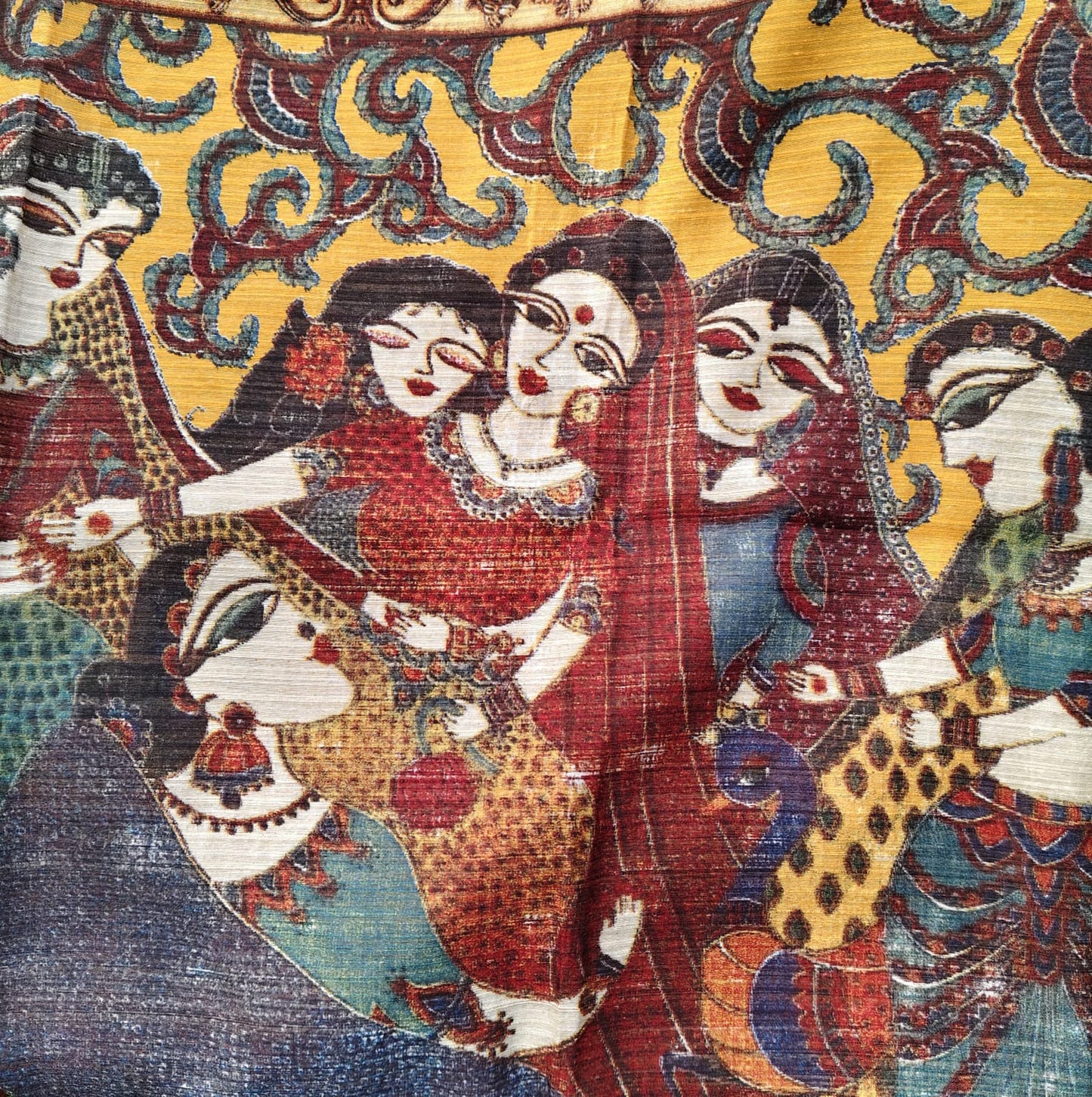 Jute Cotton-Floral Mustard