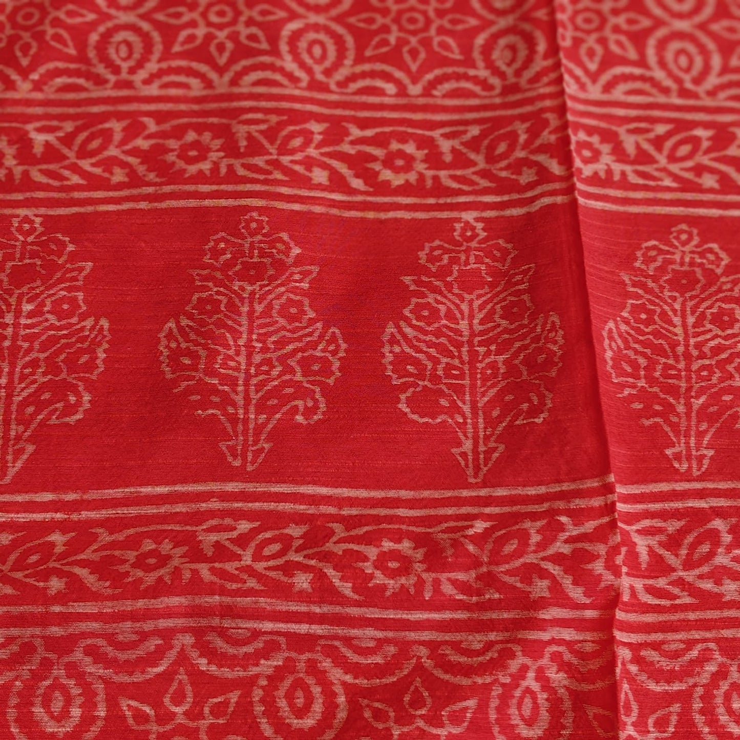 Block Print Chanderi Cotton -Peach