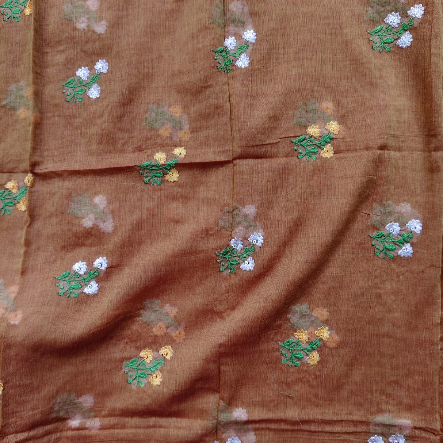 Mul Cotton Embroidery -Rust