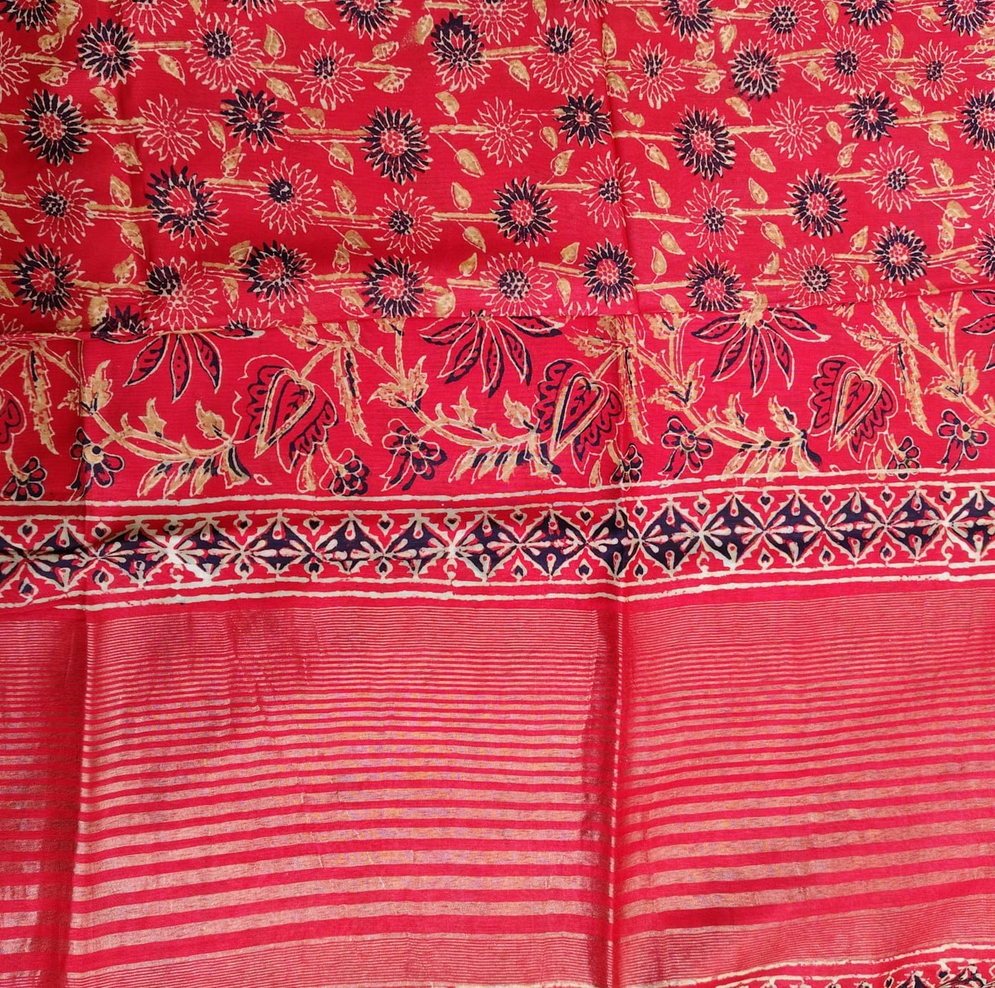 Red Block Print Maheshwari Ajrakh