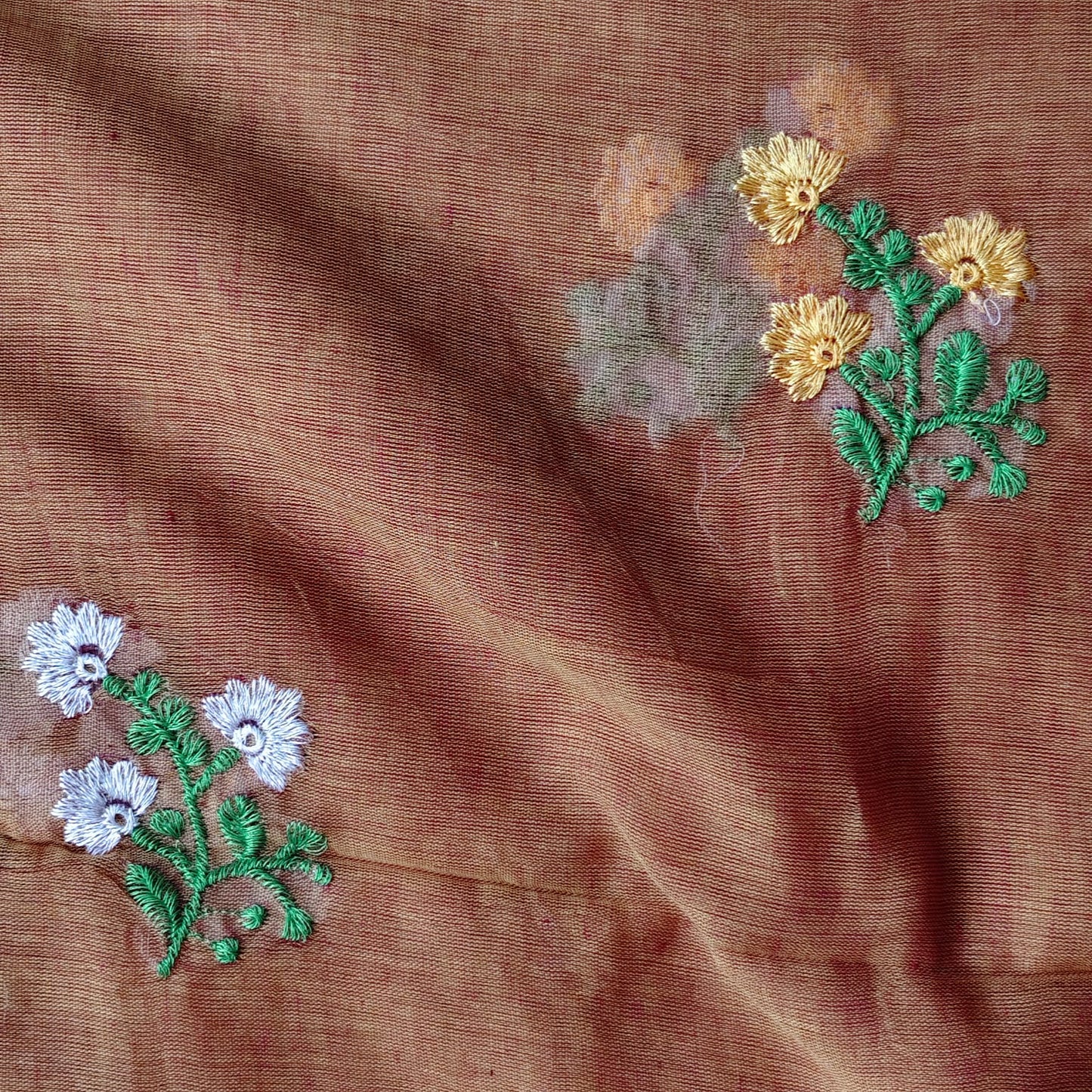 Mul Cotton Embroidery -Rust