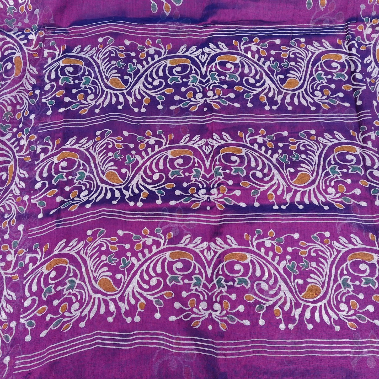 Cotton Tissue -Brinjal, Fabric Printed