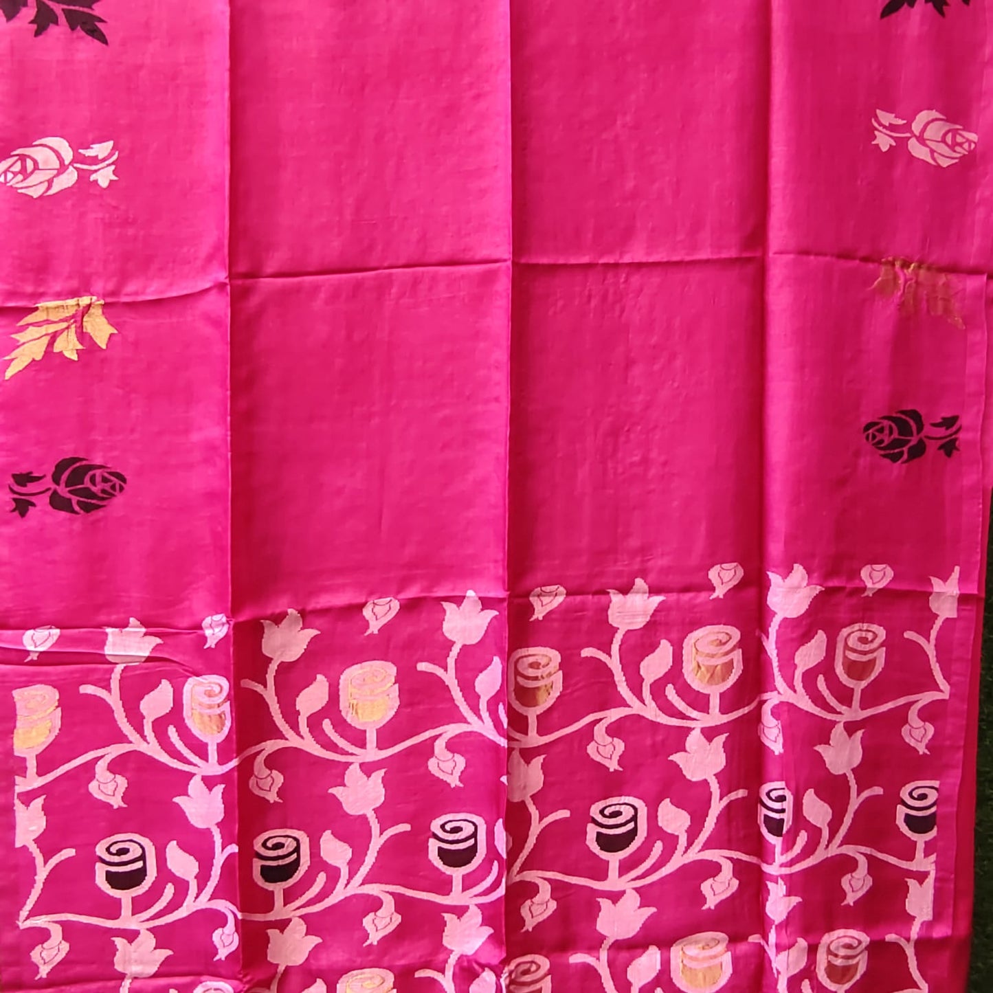 Handwoven Pure Tussar - Magenta