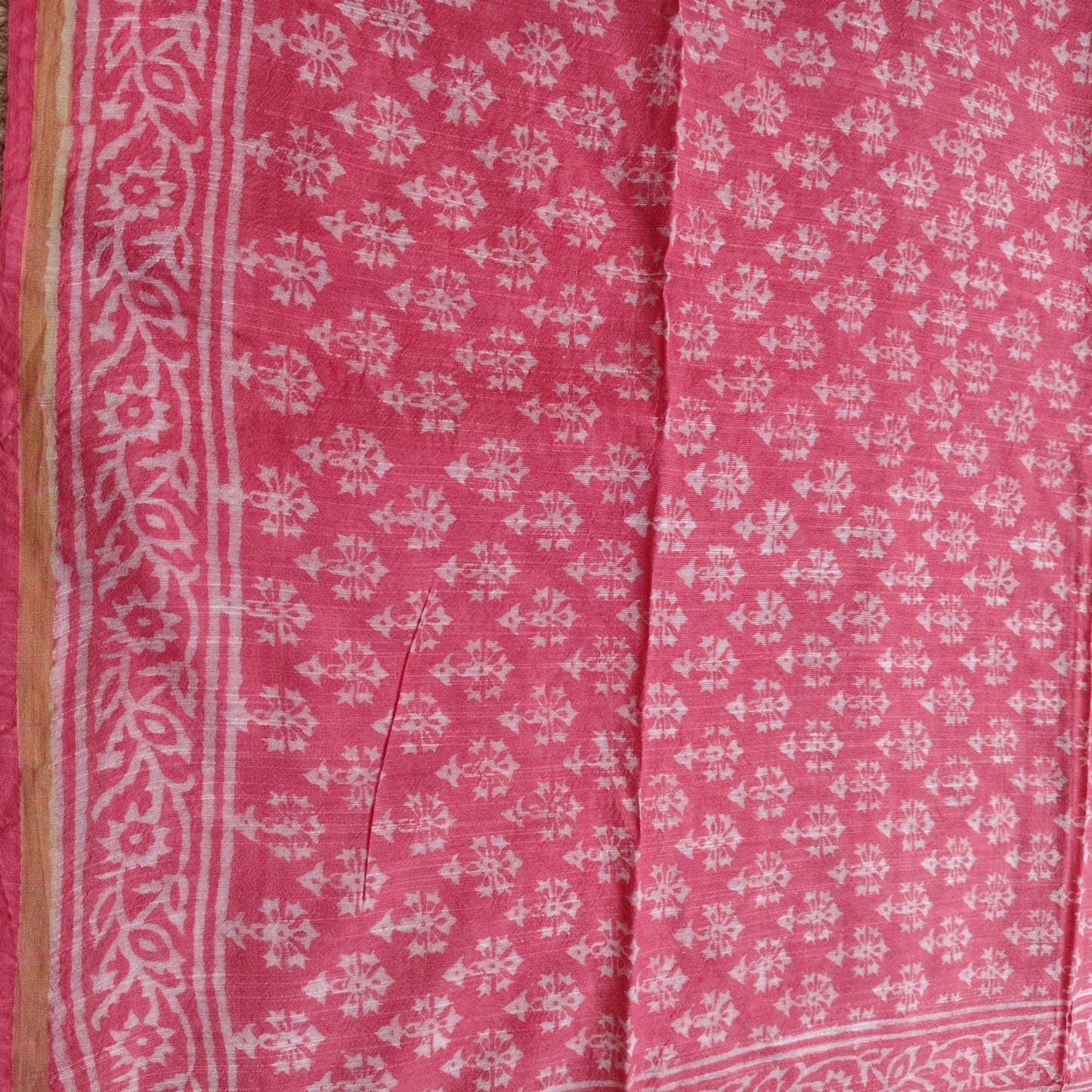 Block Print Chanderi Cotton -Peach