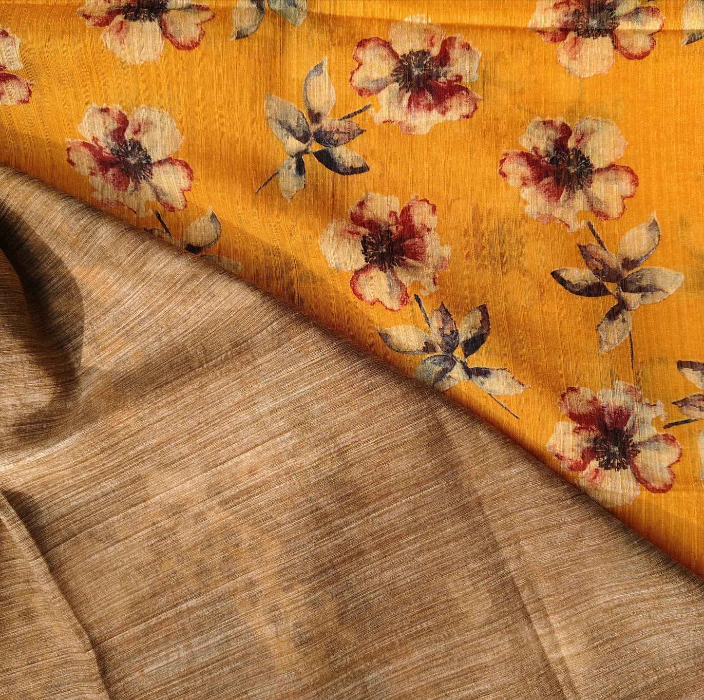 Jute Cotton-Floral Mustard
