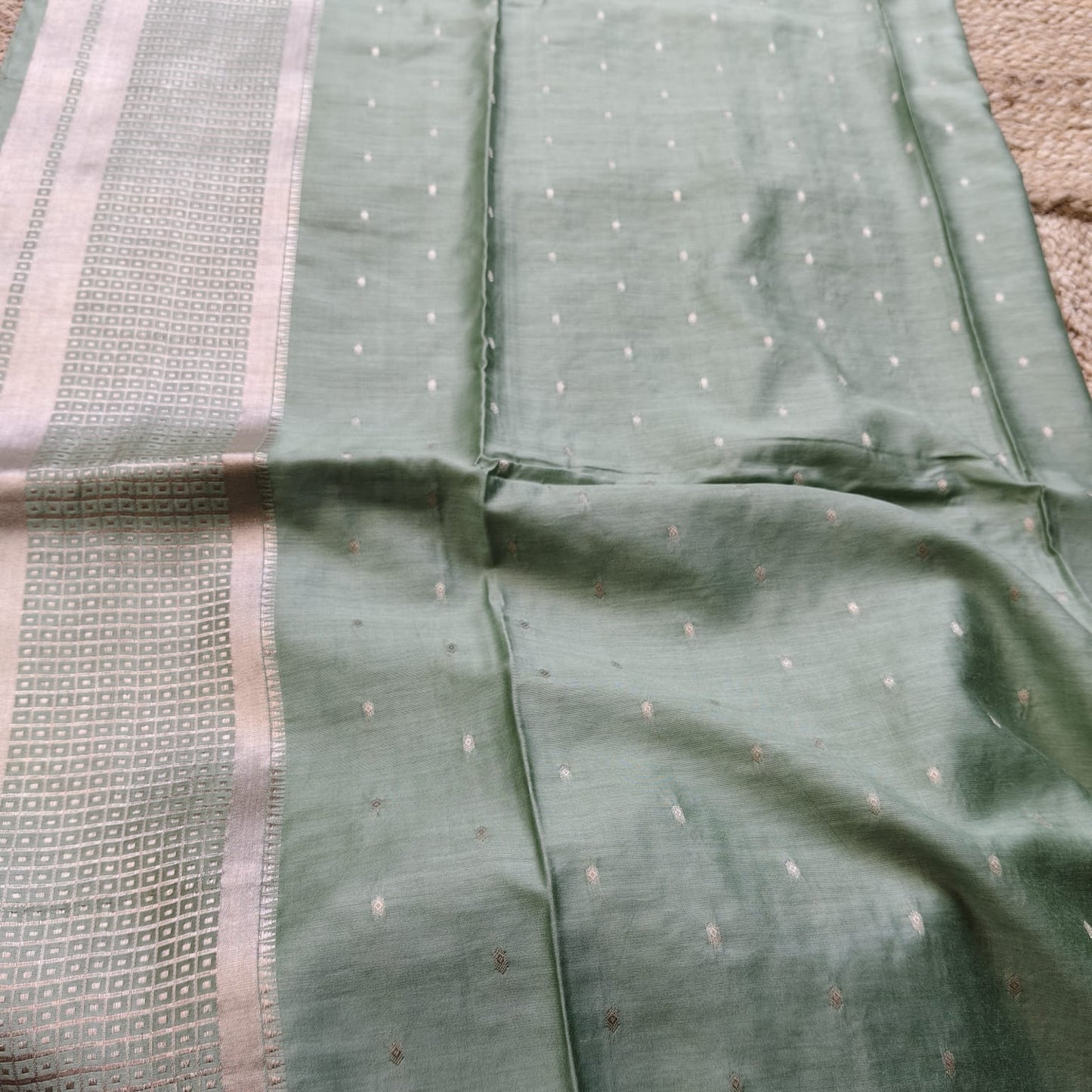 Blended Tussar Silk-Sage Green