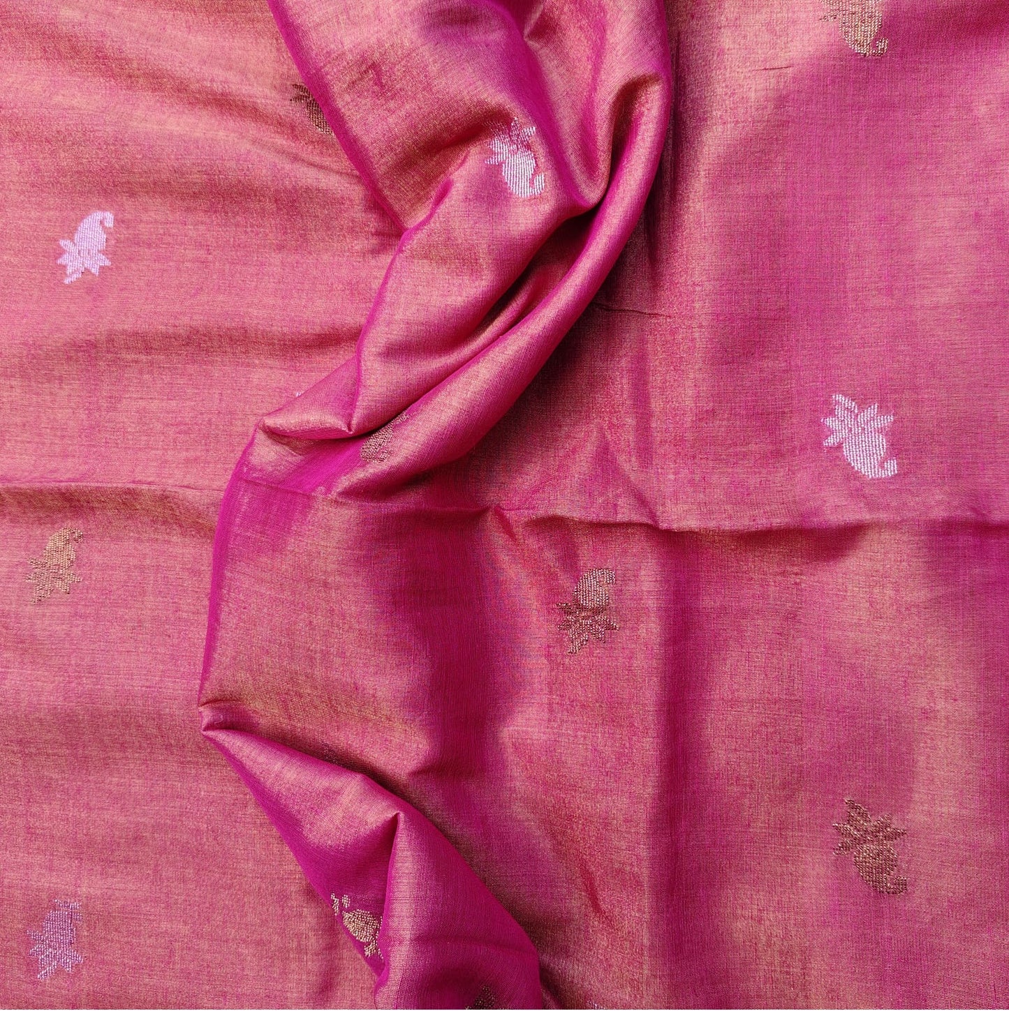 Pure Tissue Linen Banarasi, Pink