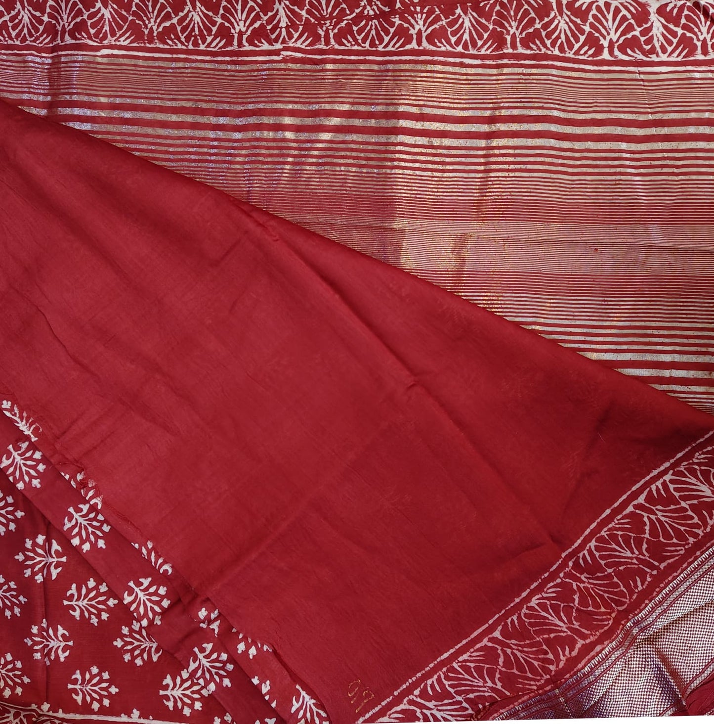 Block Print Silk, Red