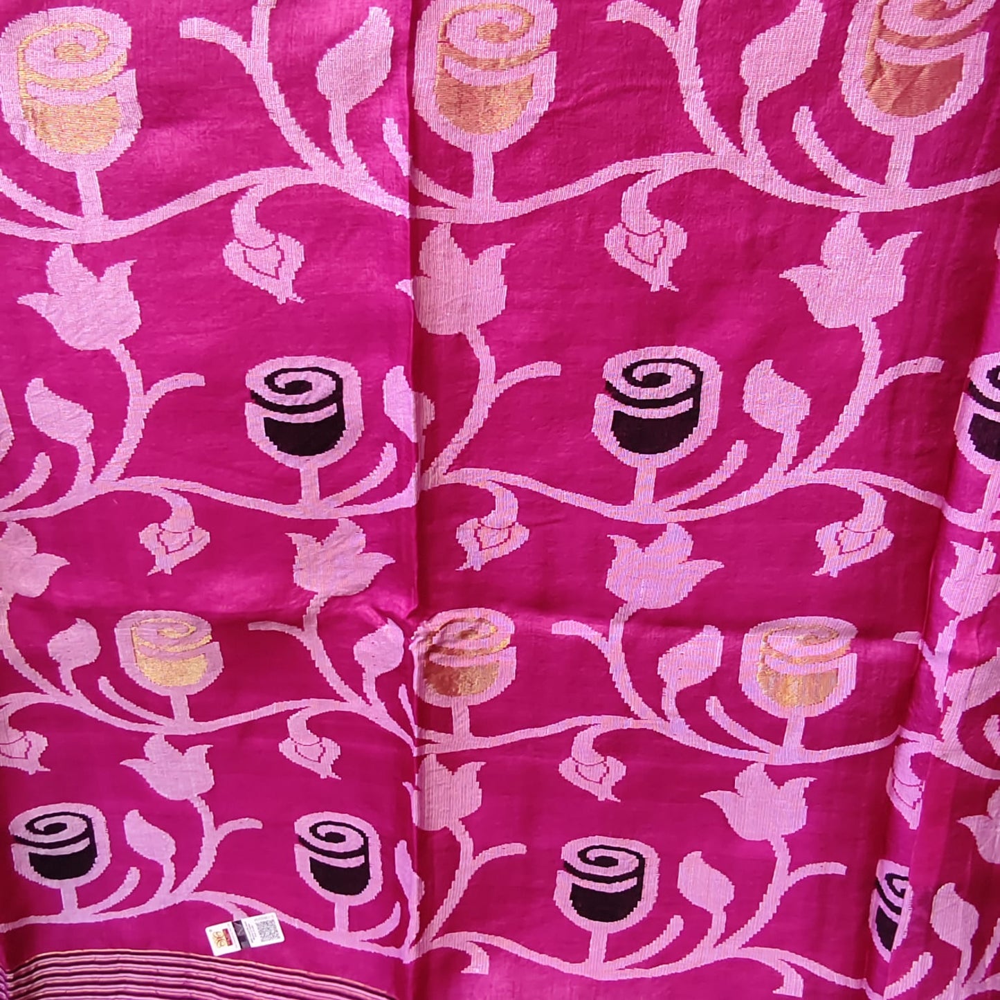 Handwoven Pure Tussar - Magenta