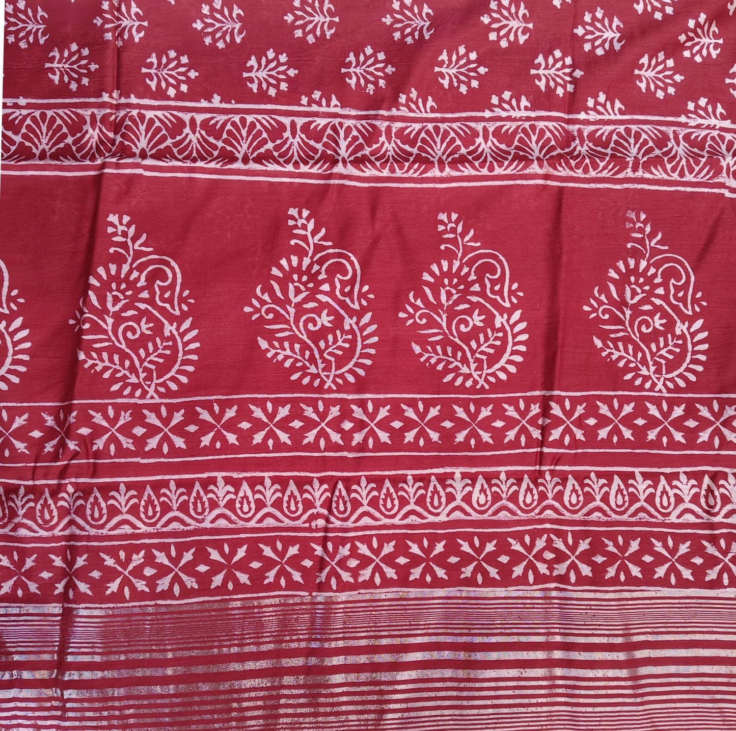 Block Print Silk, Red