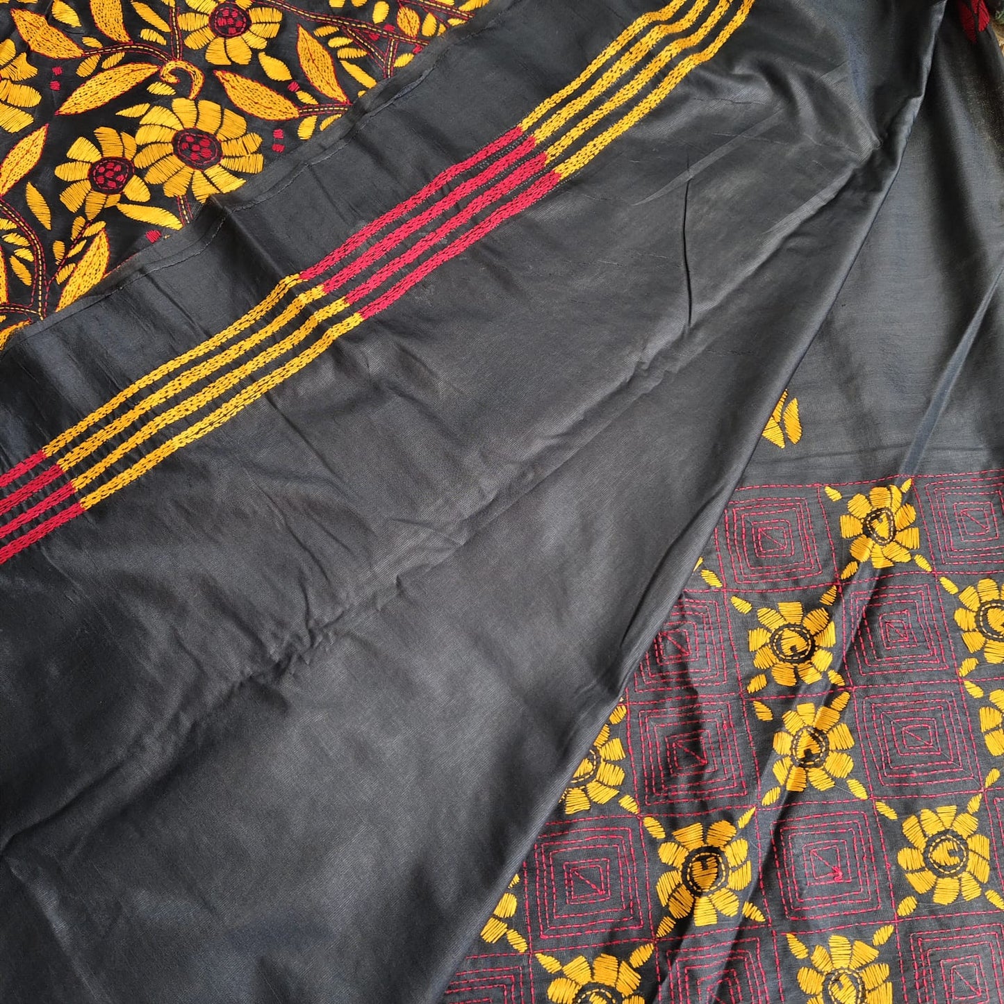 Kantha Stitch-Black 01