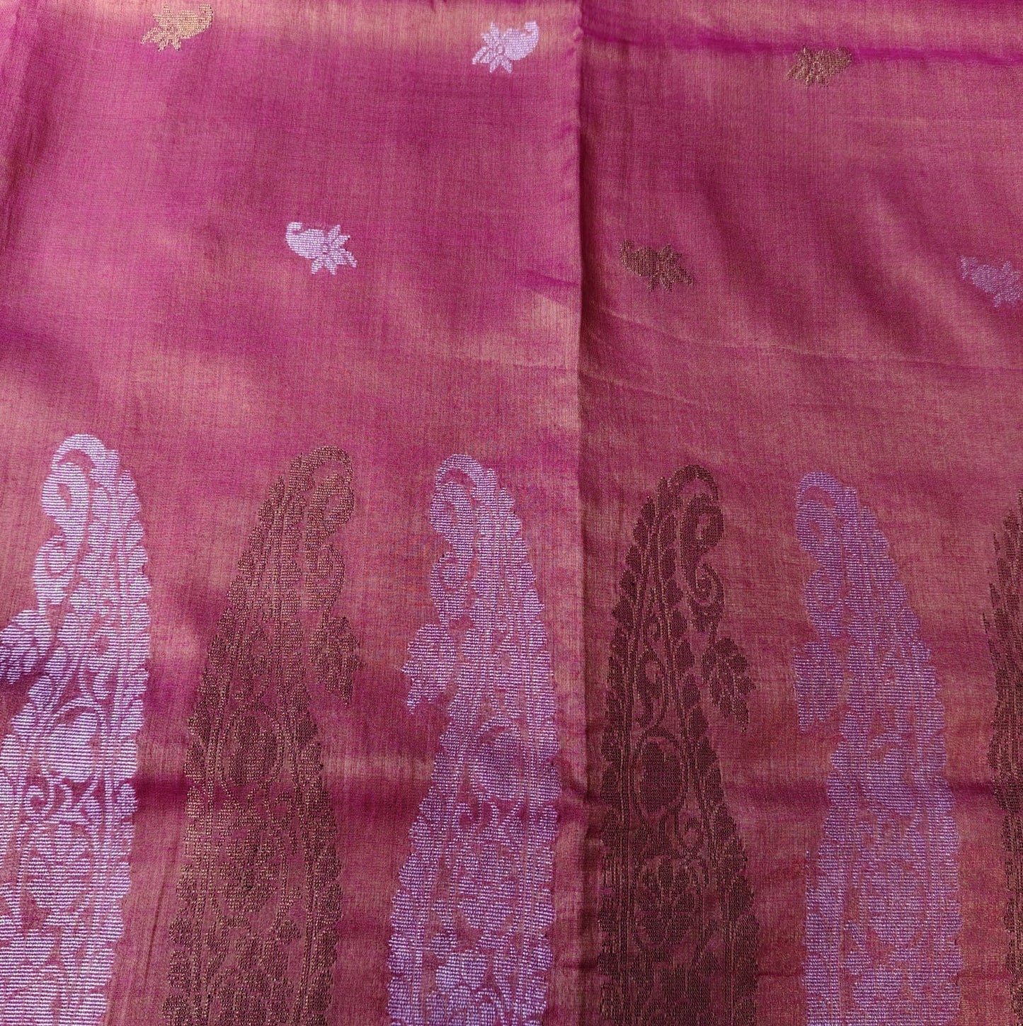 Pure Tissue Linen Banarasi, Pink