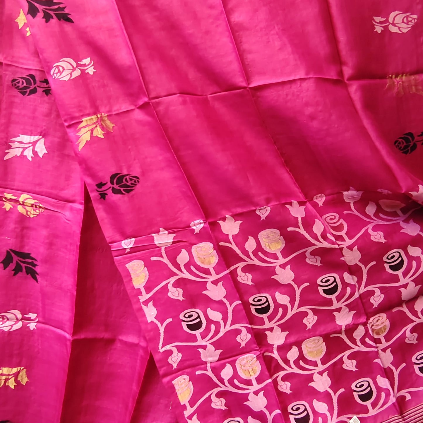 Handwoven Pure Tussar - Magenta