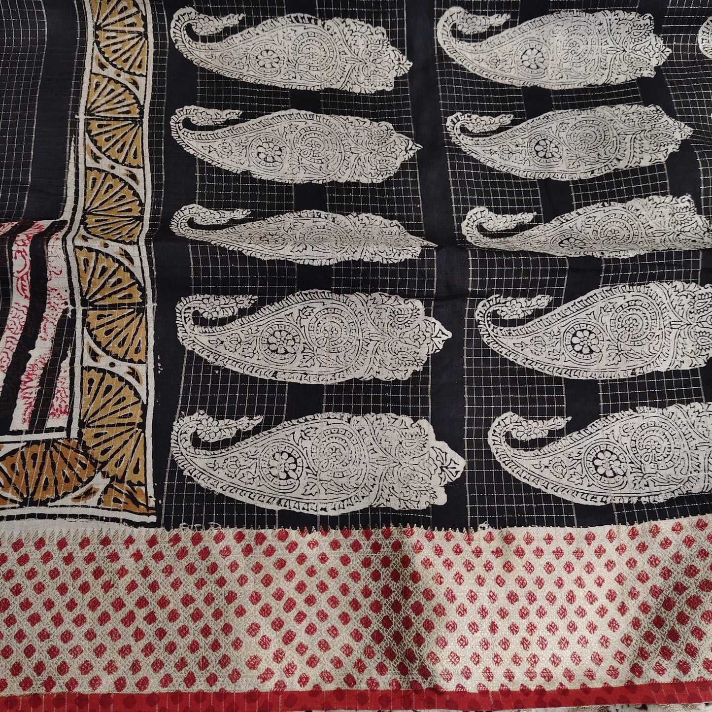 Russian Silk Block Print-Red 2