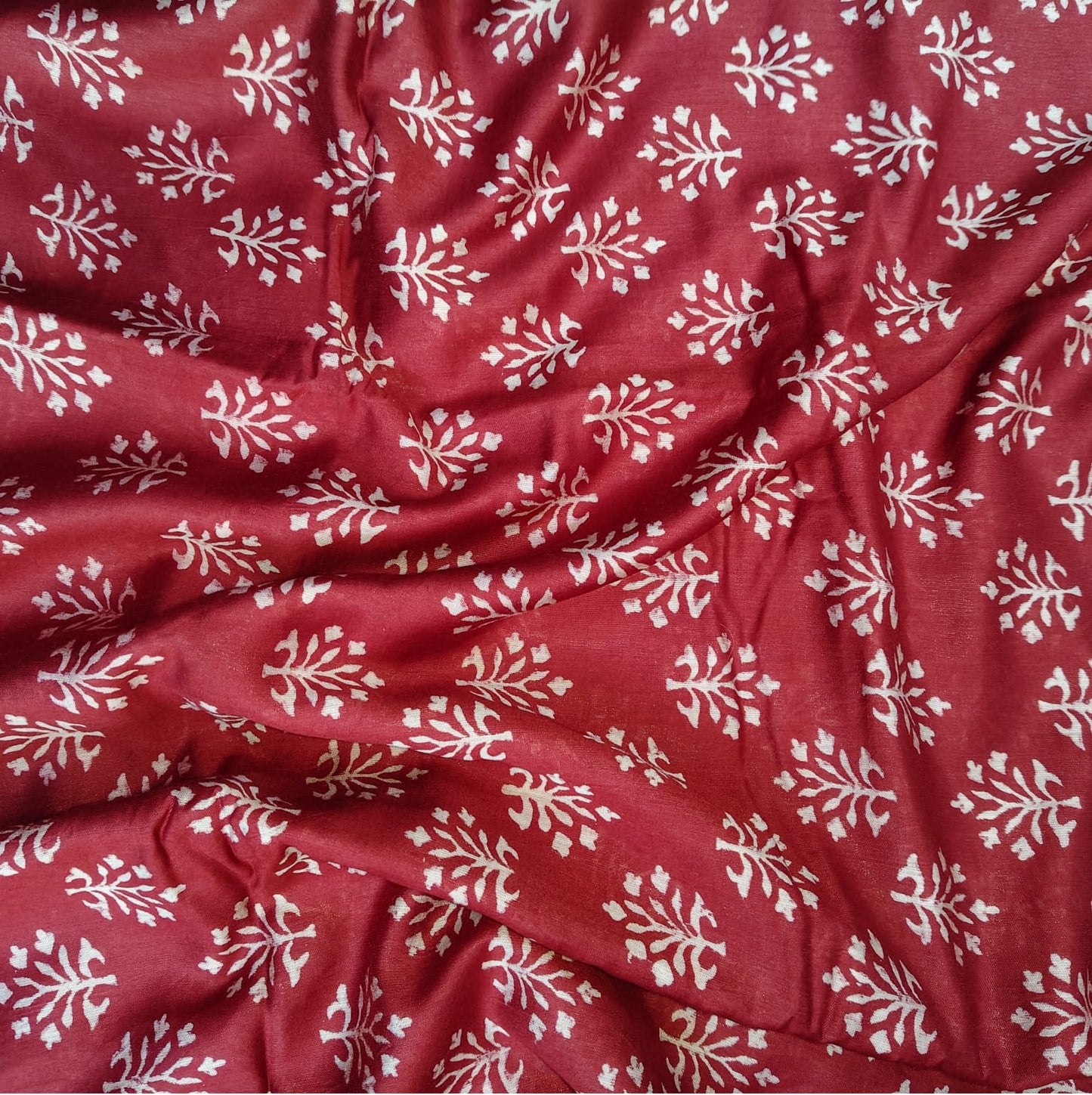 Block Print Silk, Red