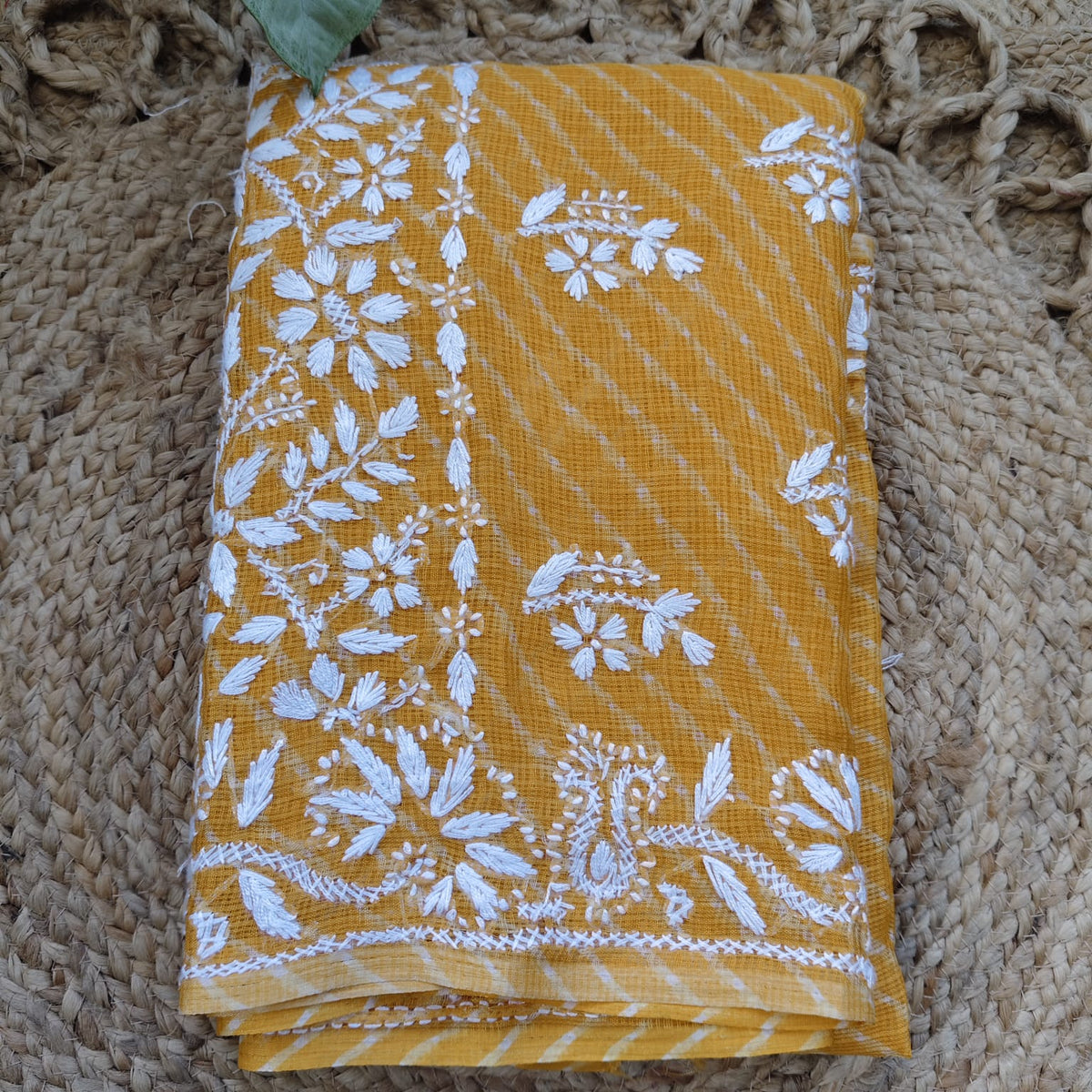 Lahariya Chikankari - Yellow