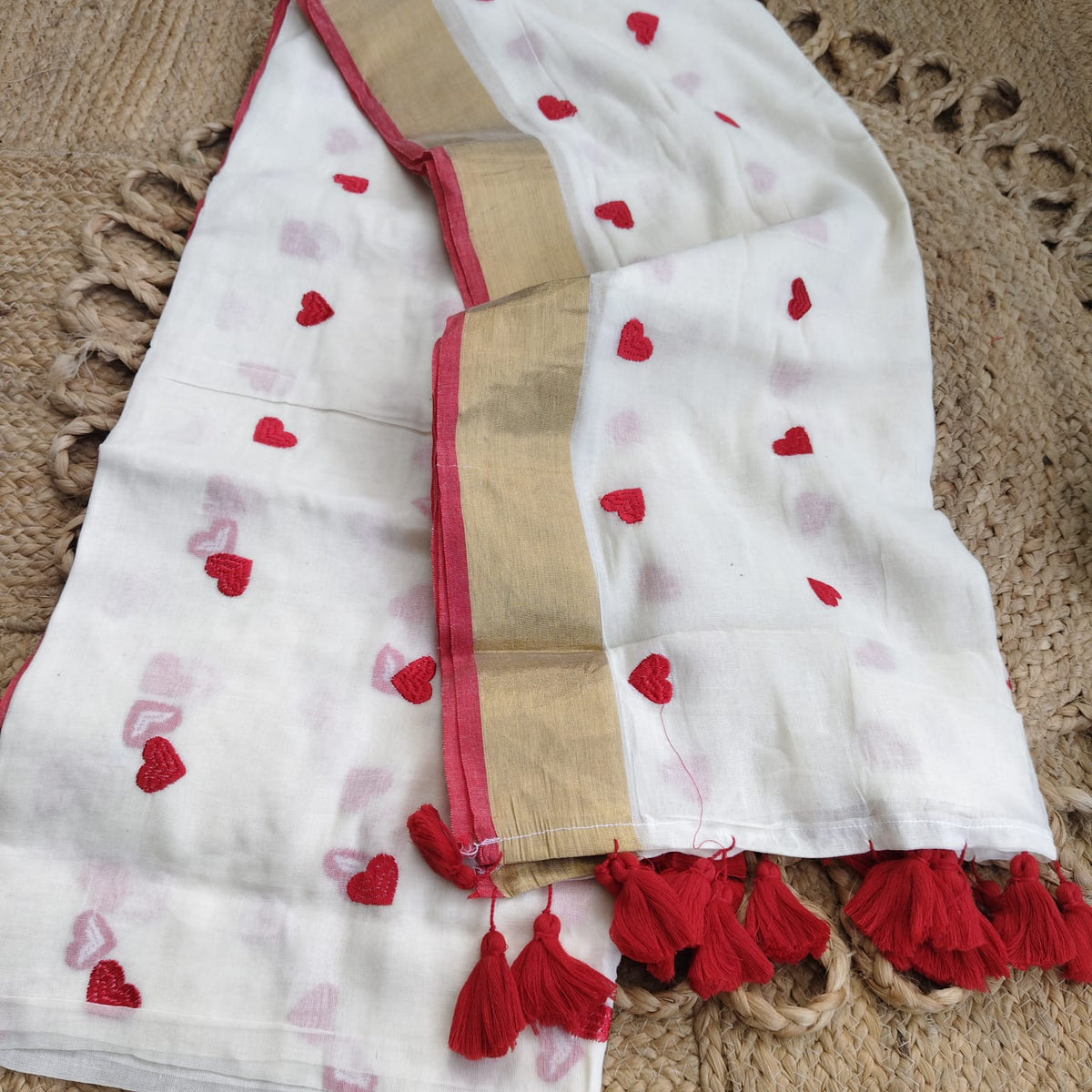 Mul Cotton - Off White Heart