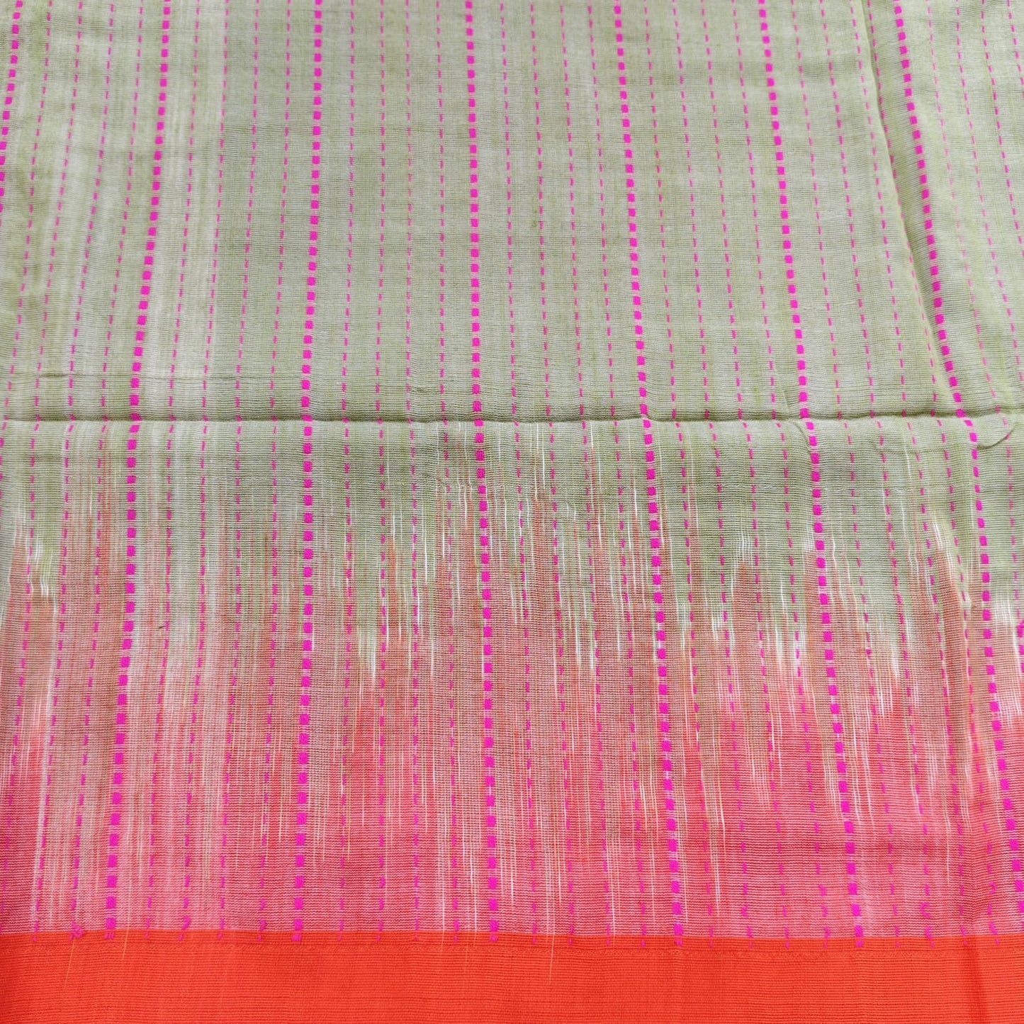 Handwoven Bengal Cotton -Green n Pink