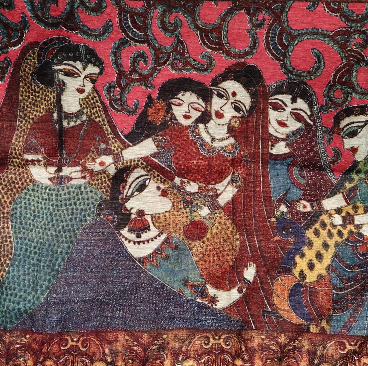 Jute Cotton-Floral pink