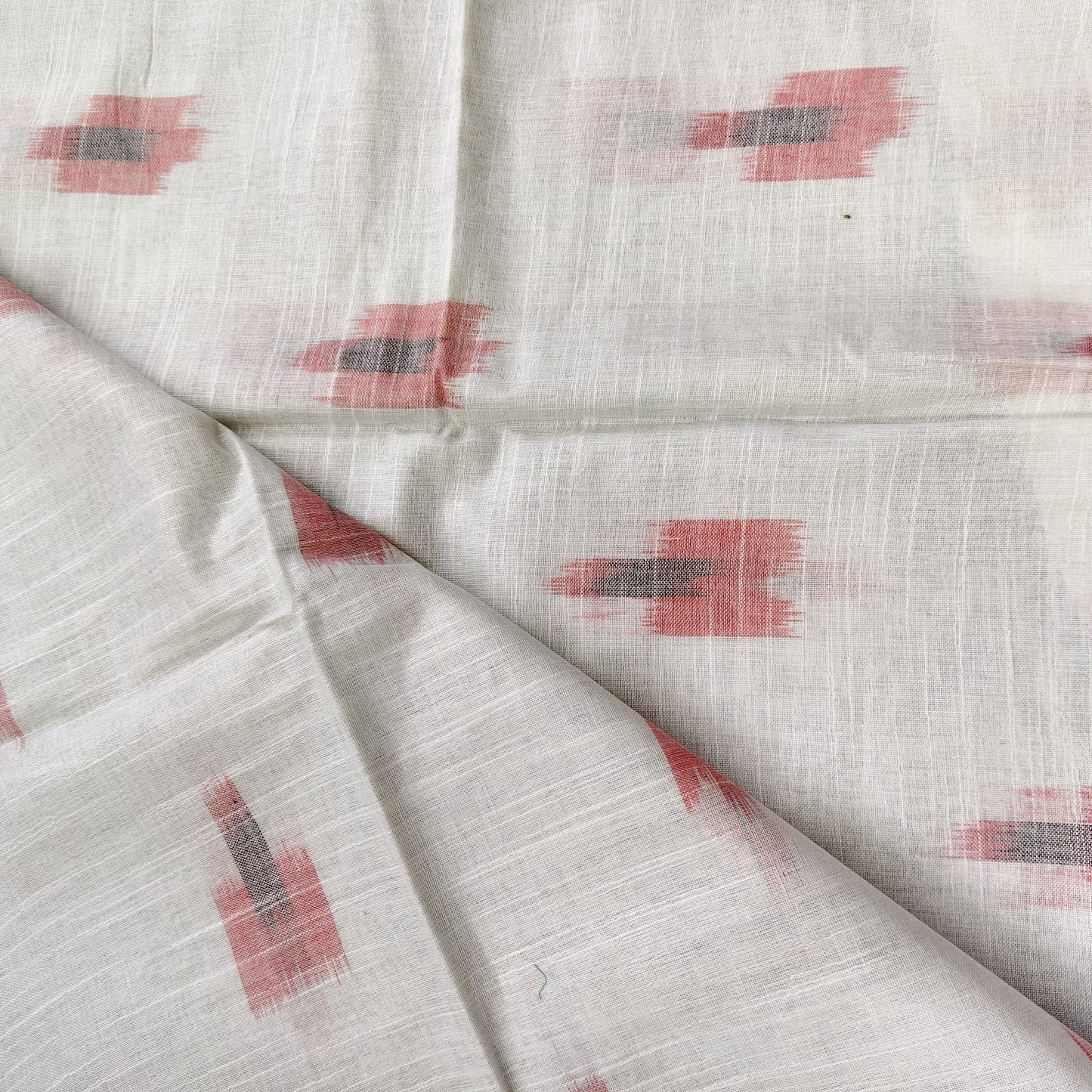 Ikkat Cotton Linen- White