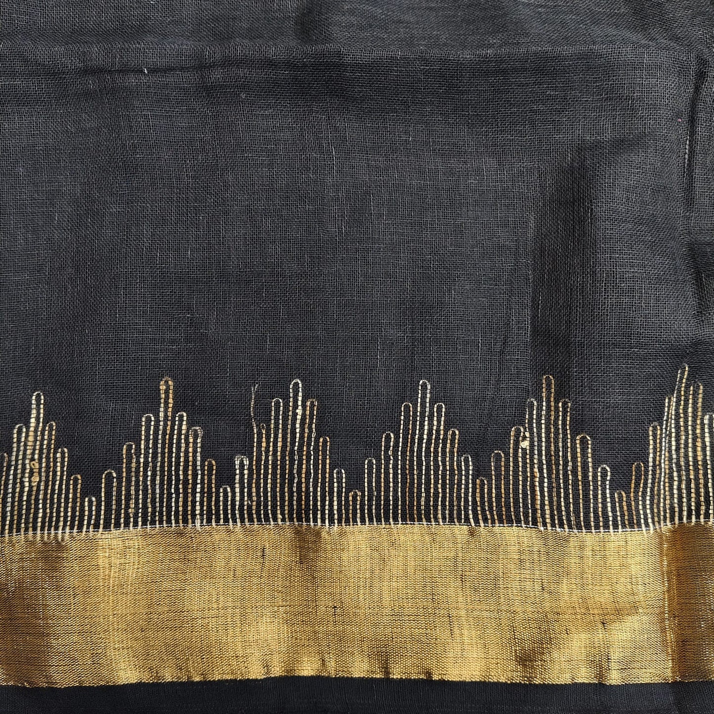 Handwoven Pure Linen by Linen - Black Gold