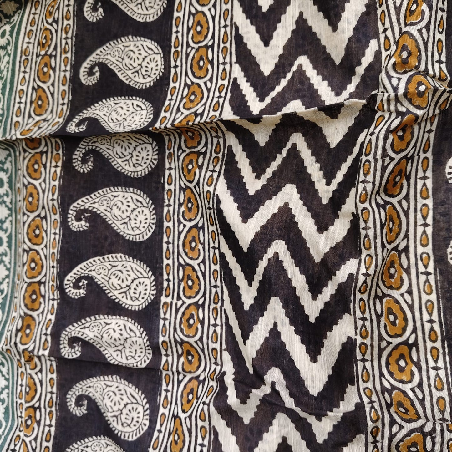 Dabu Print Mustard Chanderi