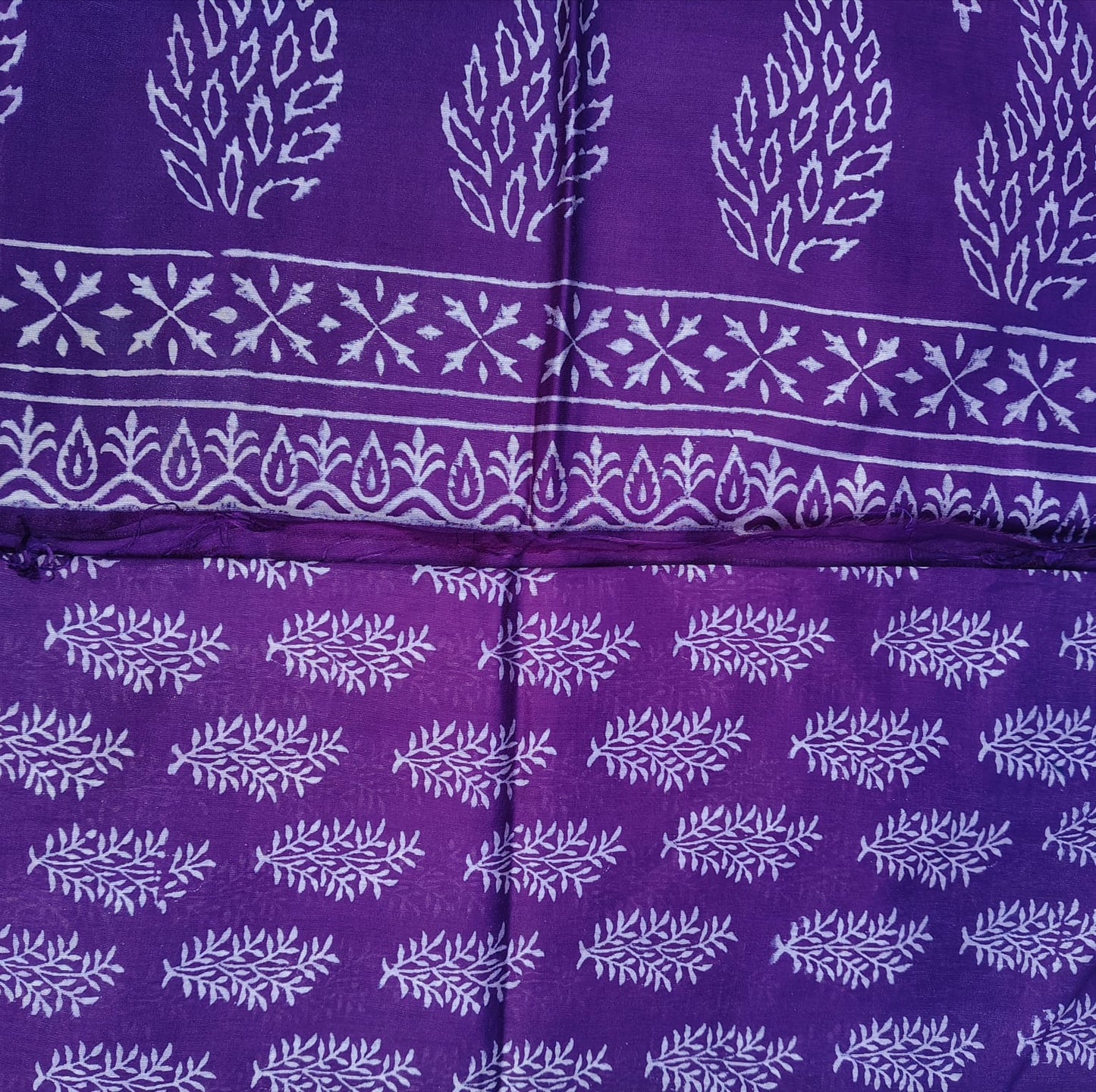 Block Print Silk, Purple