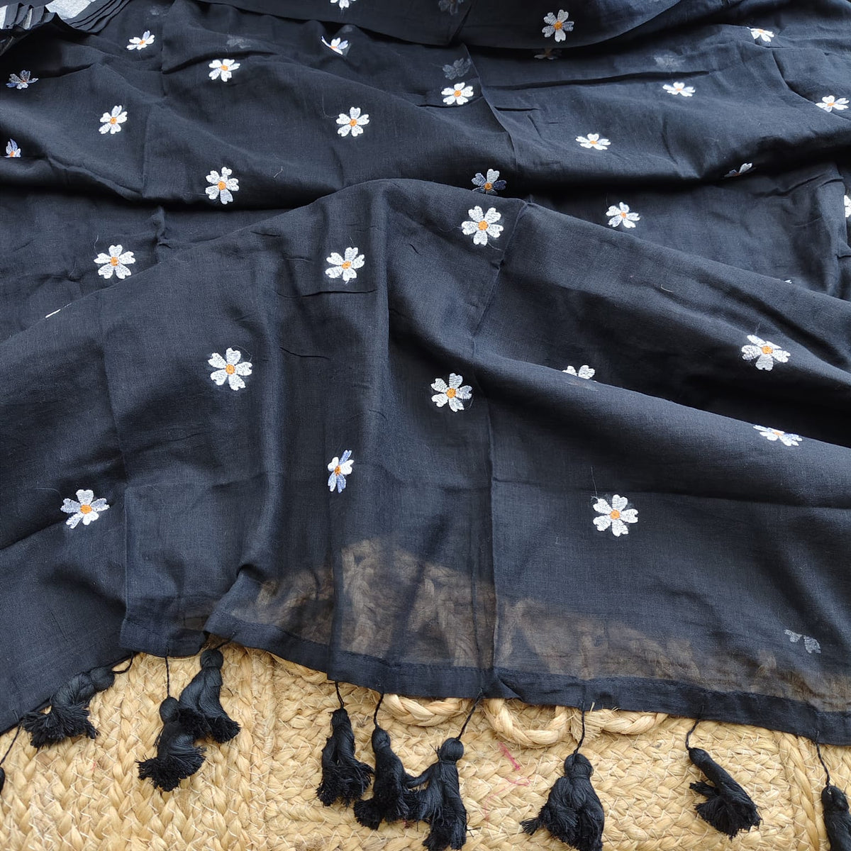 Mul Cotton -Black Floral