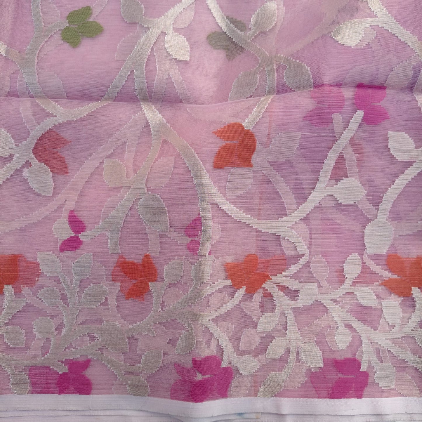 Organza Muslin Jamdani-Pink