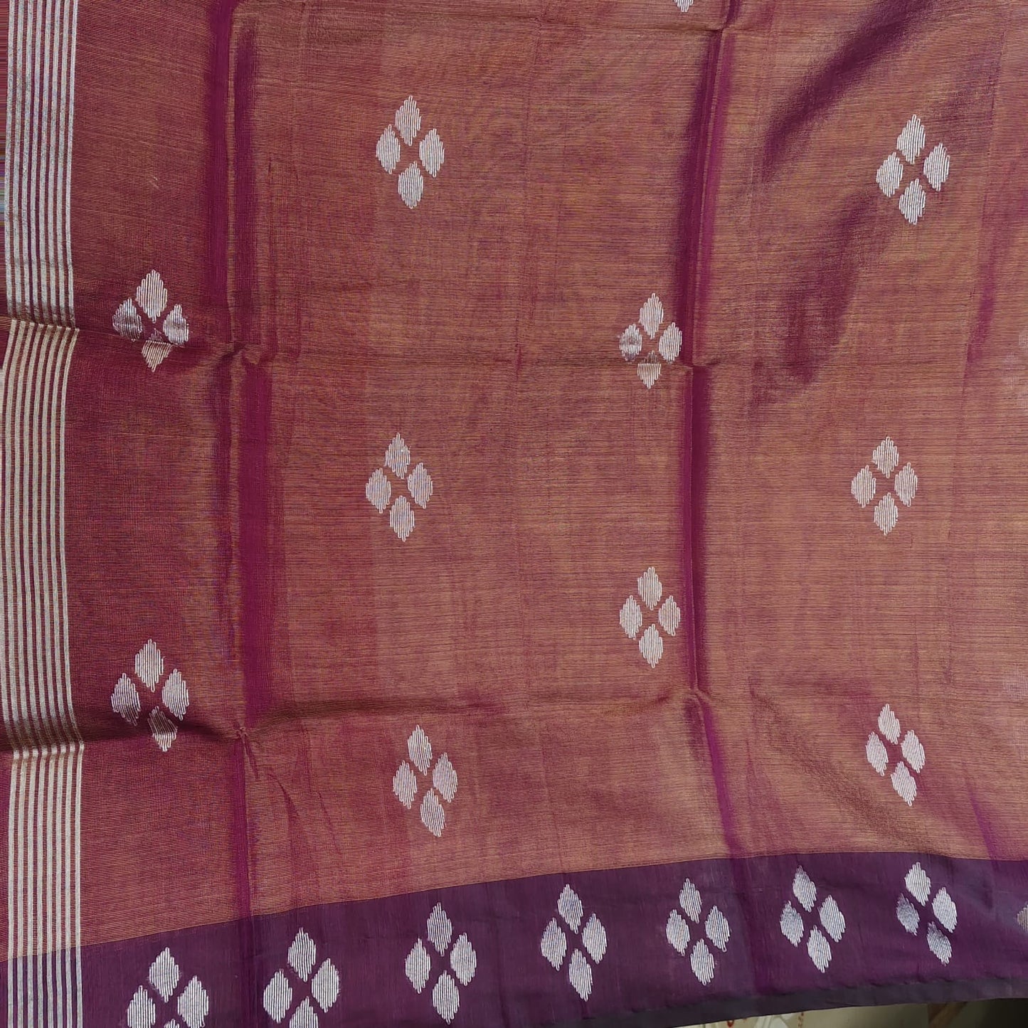 Tissue Muslin Jamdani- Dark Berry Purple