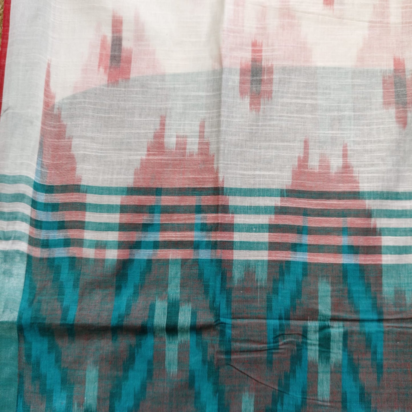 Ikkat Cotton Linen- White