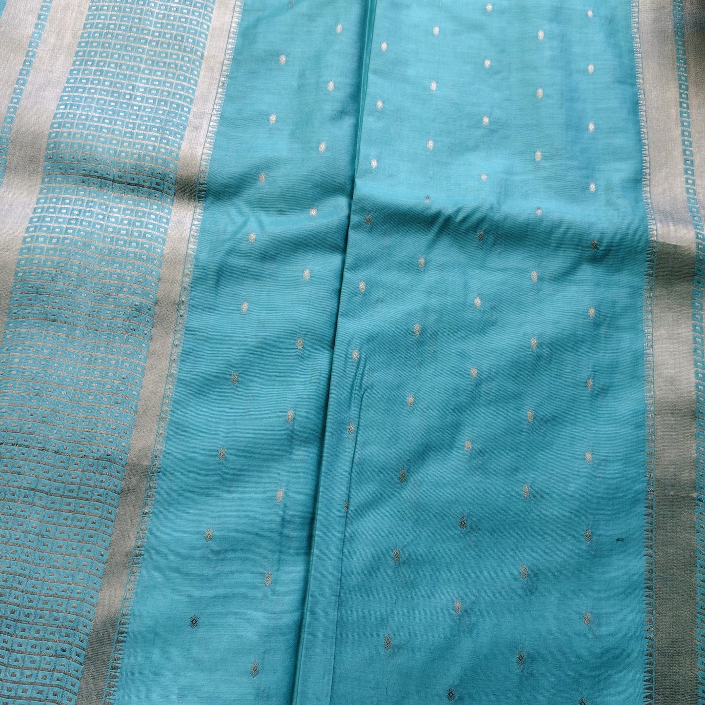 Blended Tussar Silk-Aqua Blue