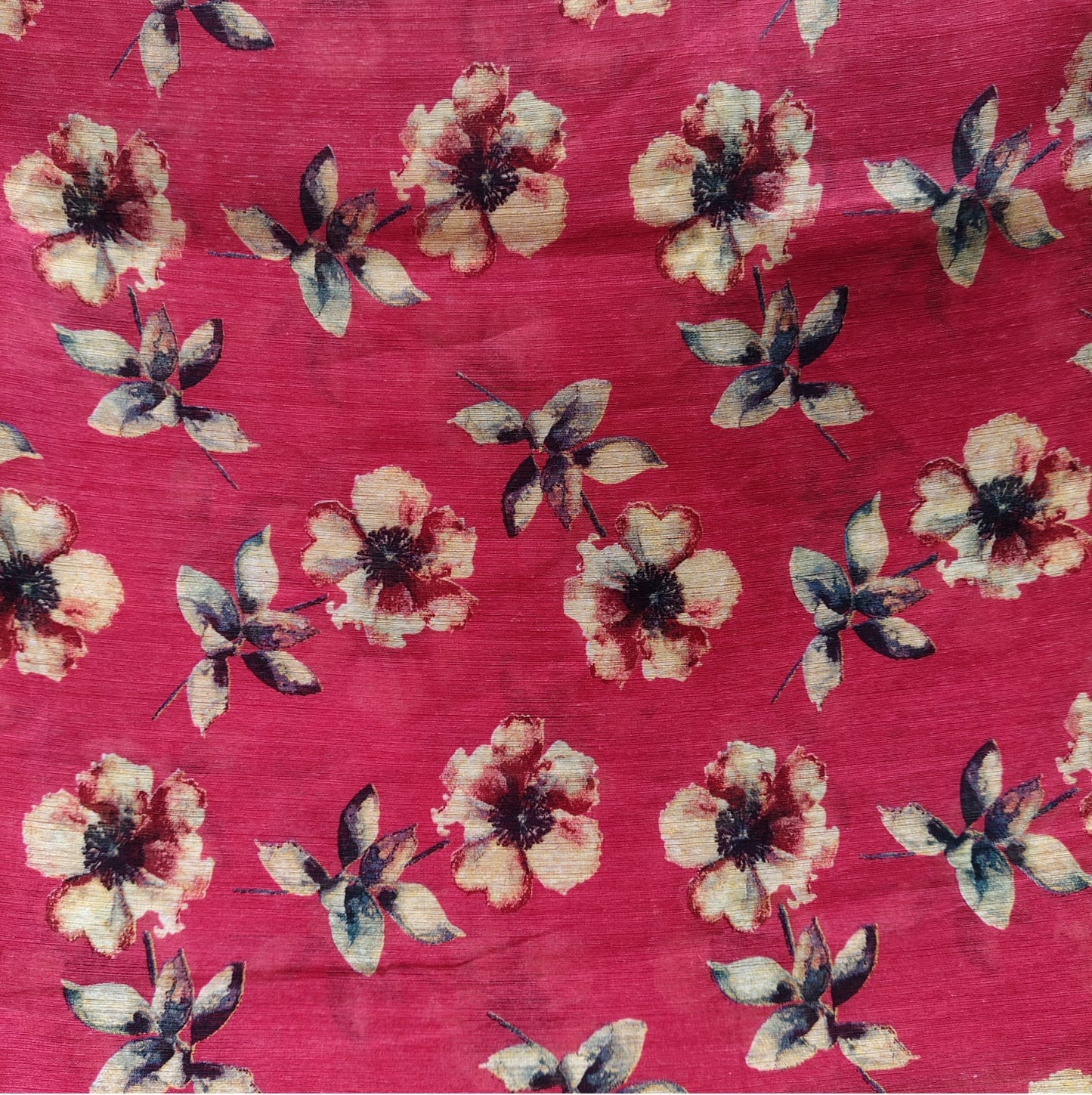 Jute Cotton-Floral pink