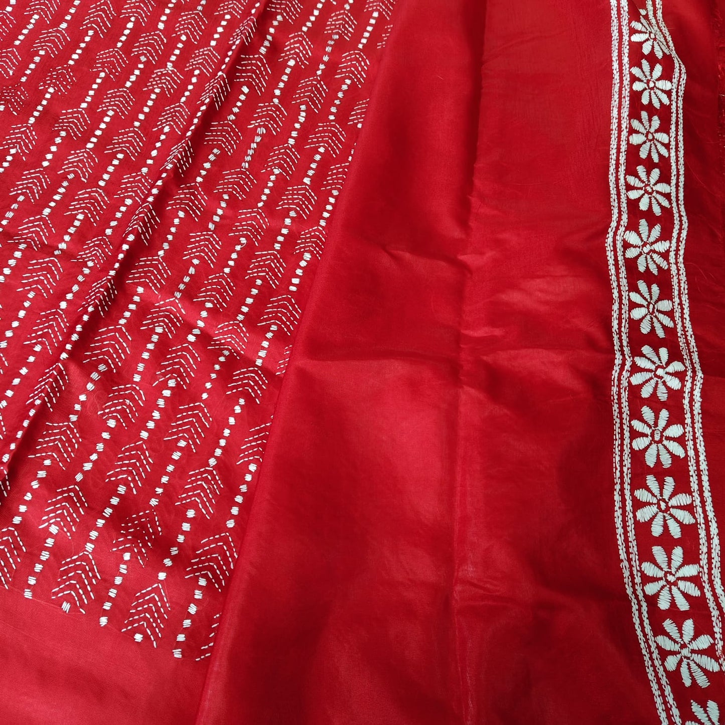Kantha Stitch-Red