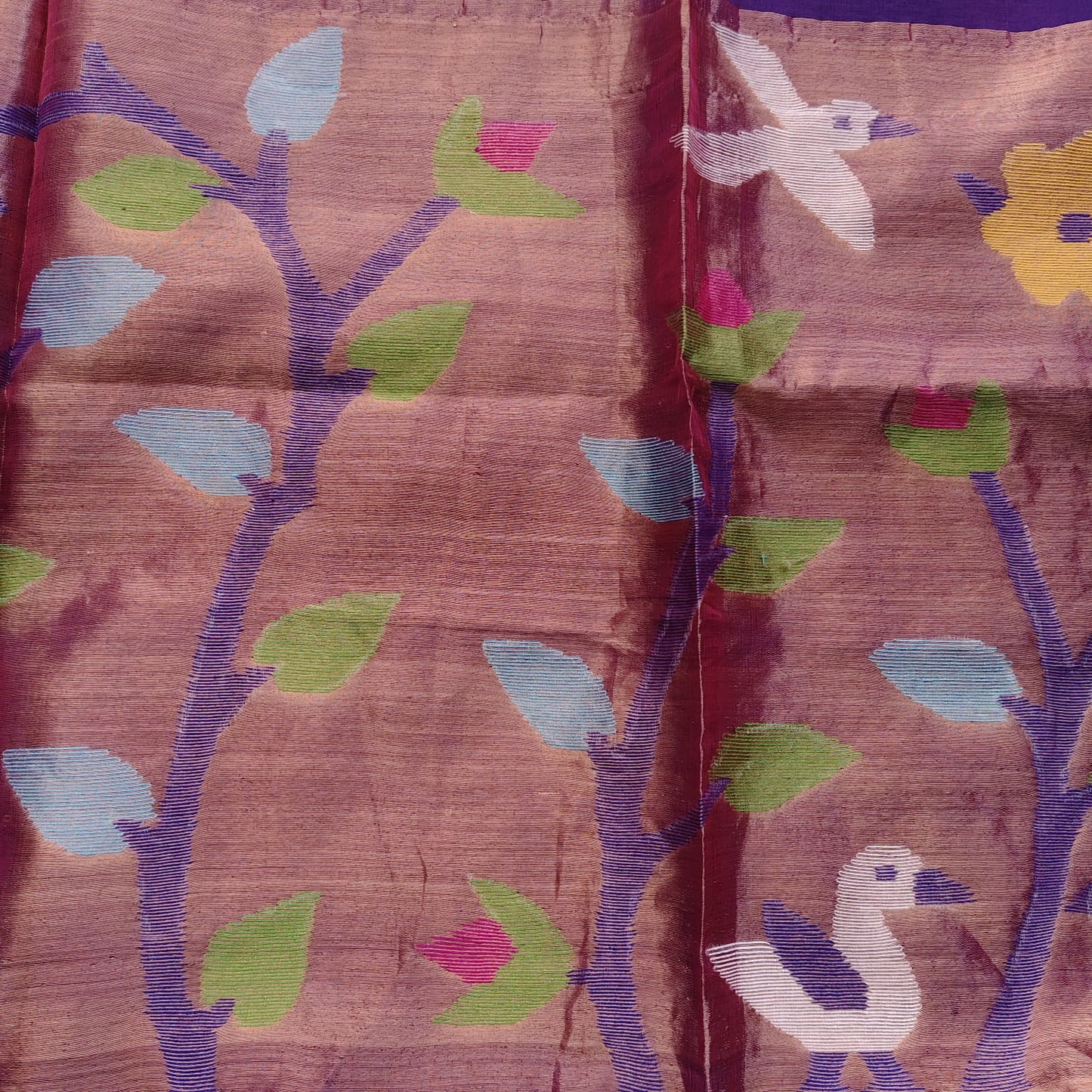 Muslin Jamdani Paithani-Purple
