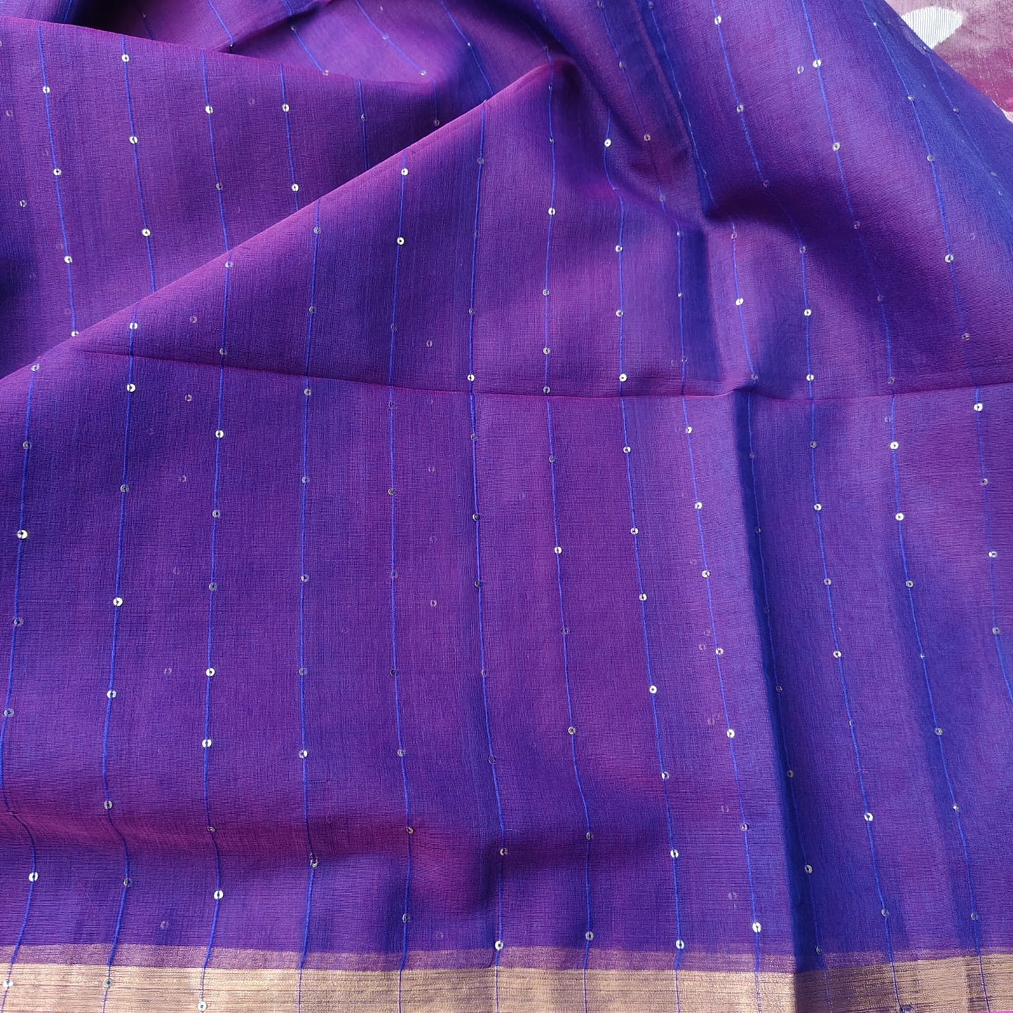 Muslin Jamdani Paithani-Purple