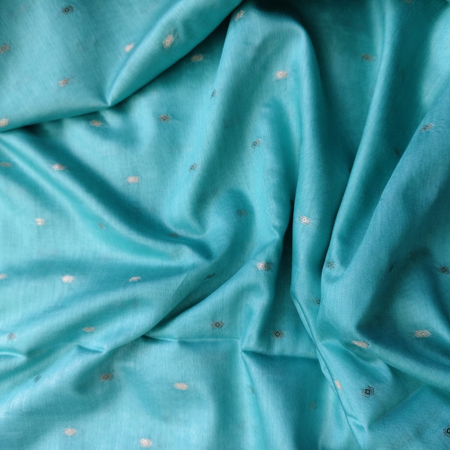 Blended Tussar Silk-Aqua Blue