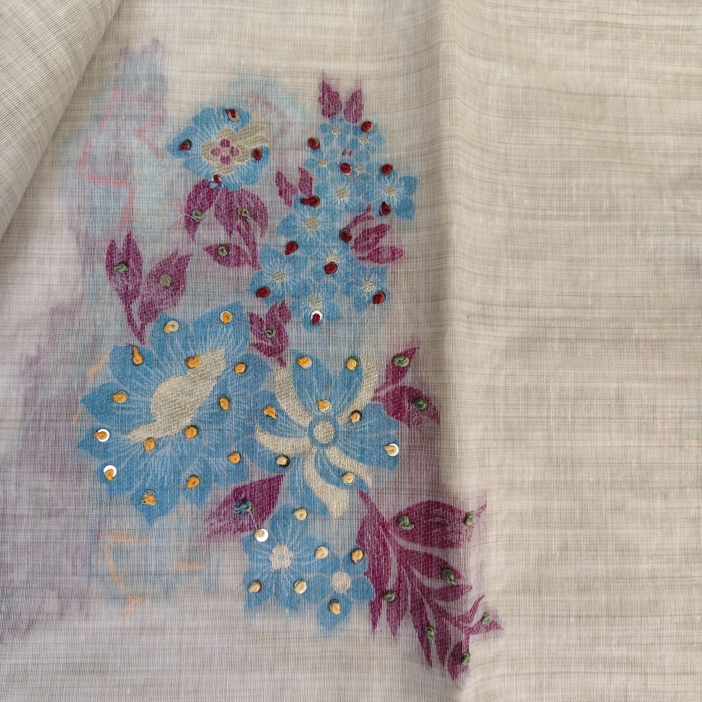 Munga Linen Jamdani Blue