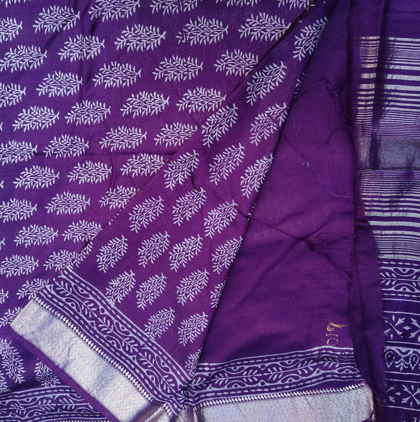Block Print Silk, Purple