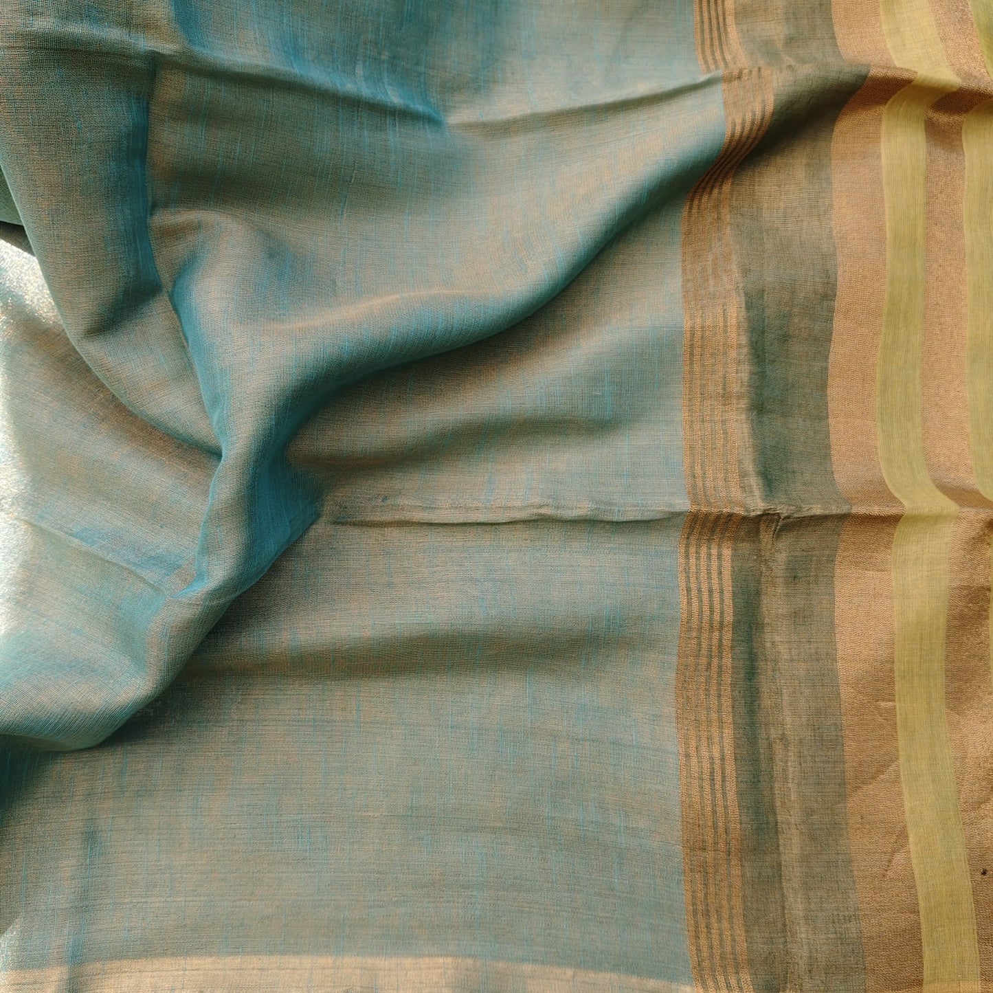 Tissue Linen Striped Aachal, Green