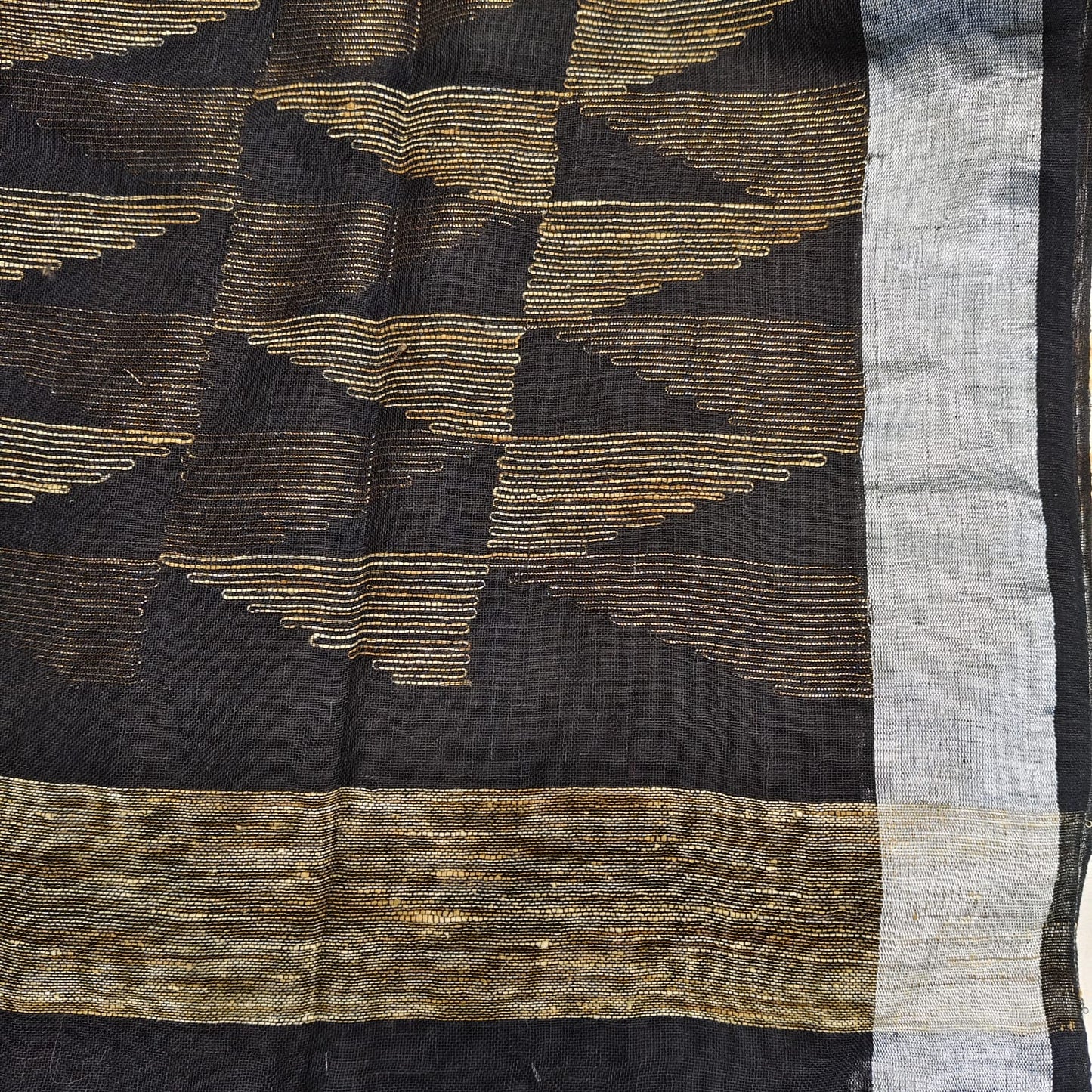 Handwoven Pure Linen by Linen - Black Gold