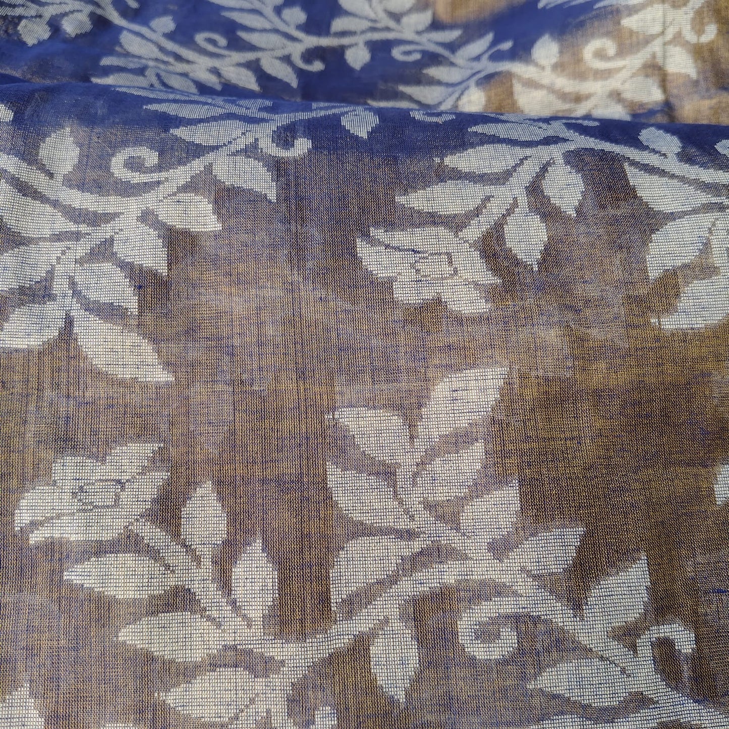 Handwoven Cotton Tissue Jamdani-Bluish Purple