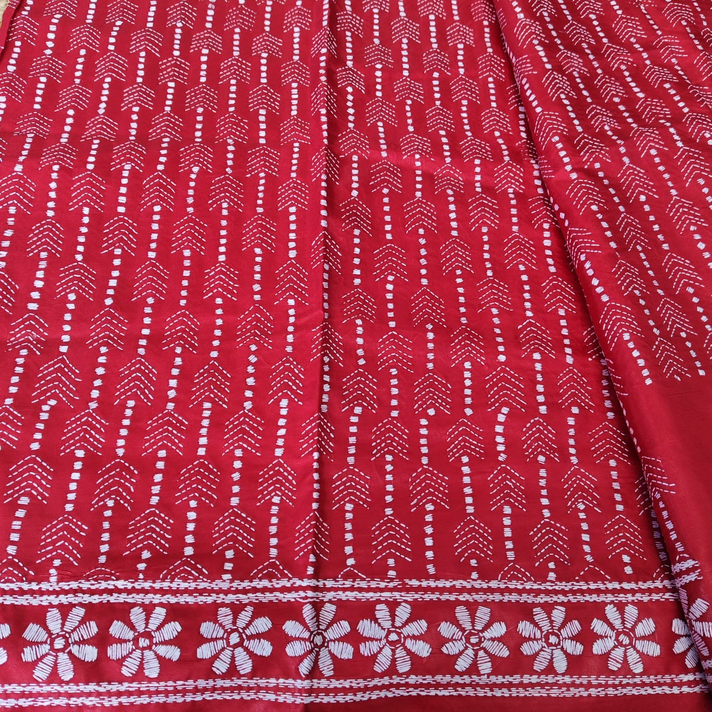 Kantha Stitch-Red