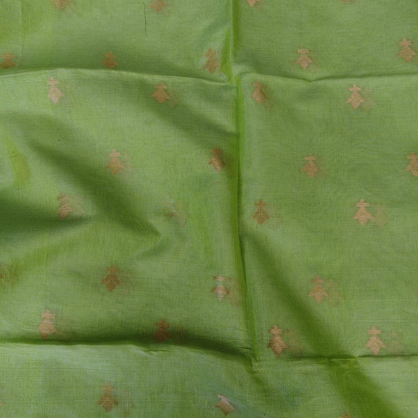 Tissue Linen Jamdani - Apple Green