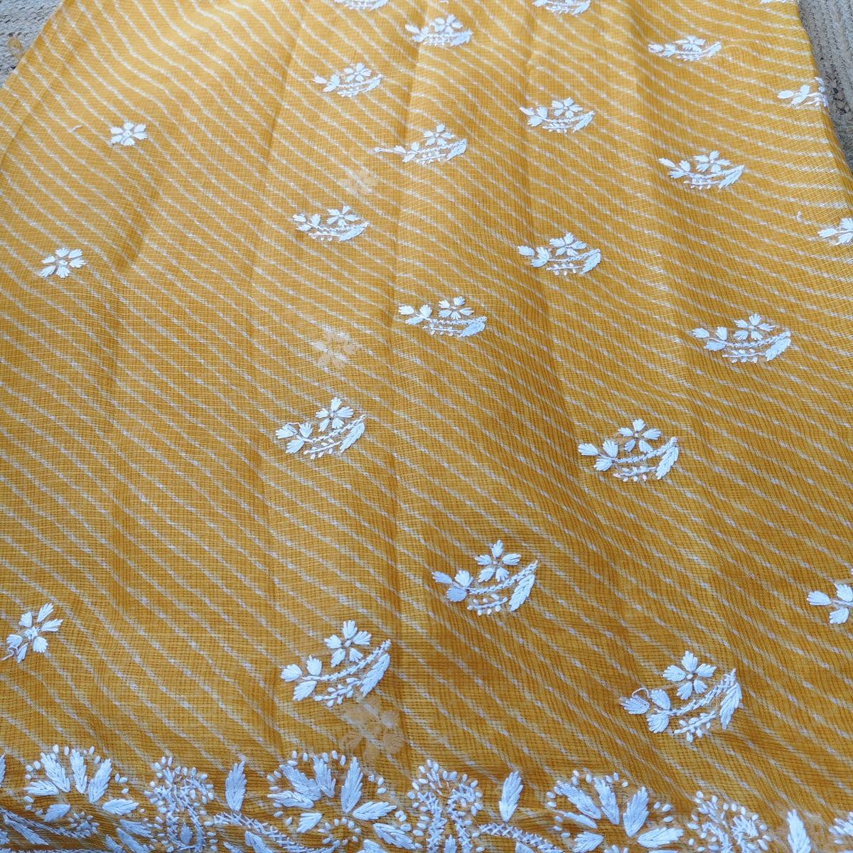 Lahariya Chikankari - Yellow